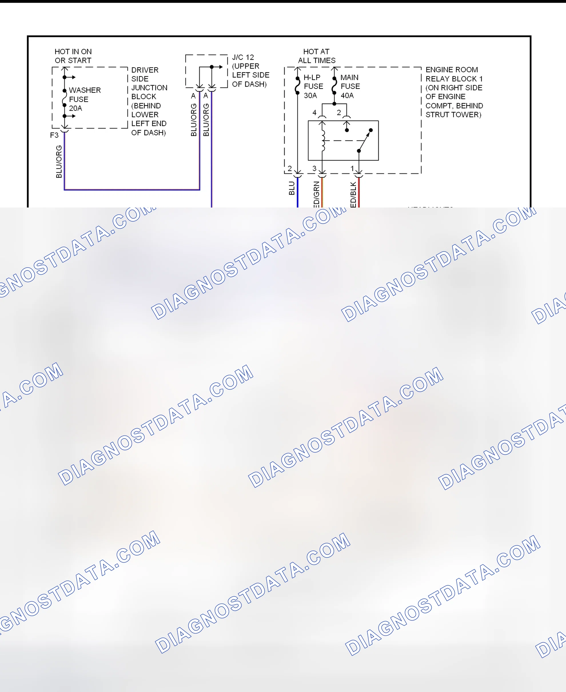 Fig. 6: Headlight Wiper/Washer System Wiring Diagram (GS300 & GS400)
