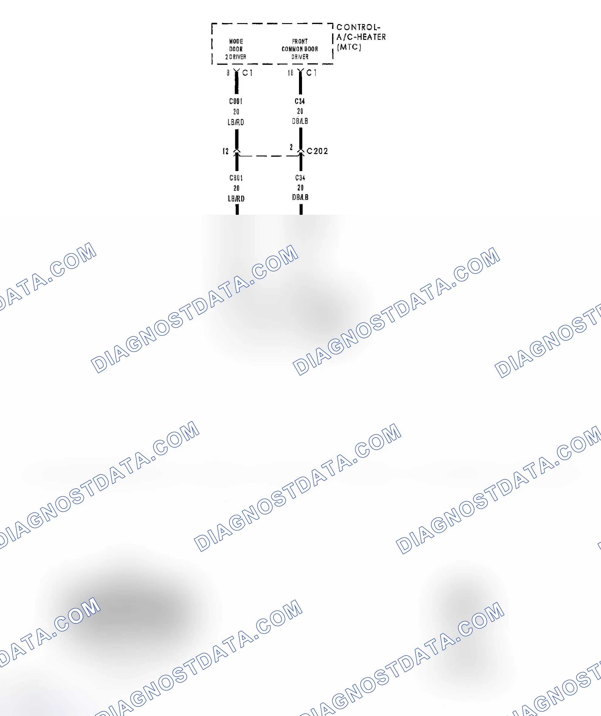 Scheme 127: B1049-FLOOR/DEFROST MODE DOOR CONTROL CIRCUIT OPEN (MTC)