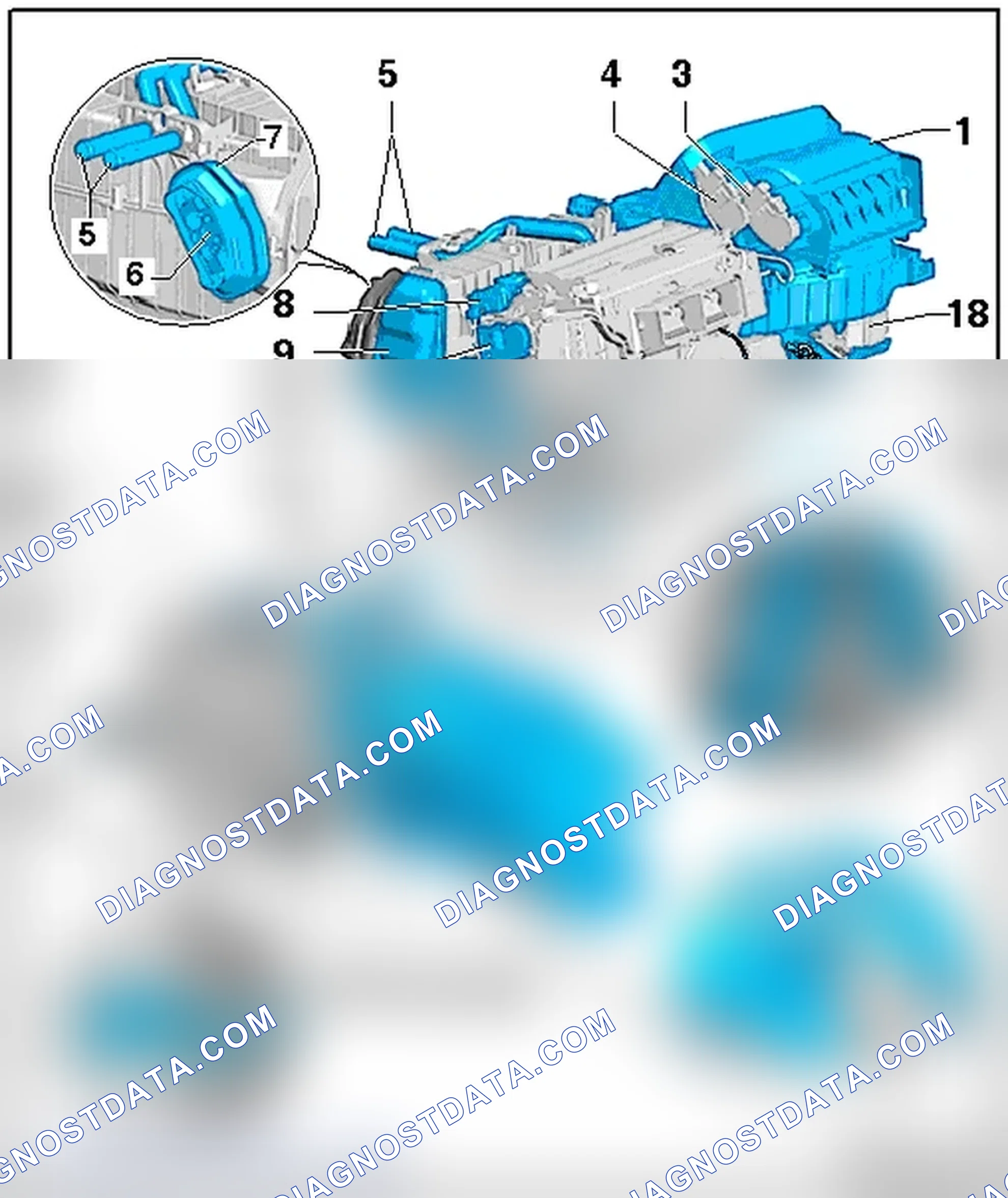 Scheme 333: A/C UNIT AND AIR INTAKE HOUSING OVERVIEW, COMFORT A/C SYSTEM