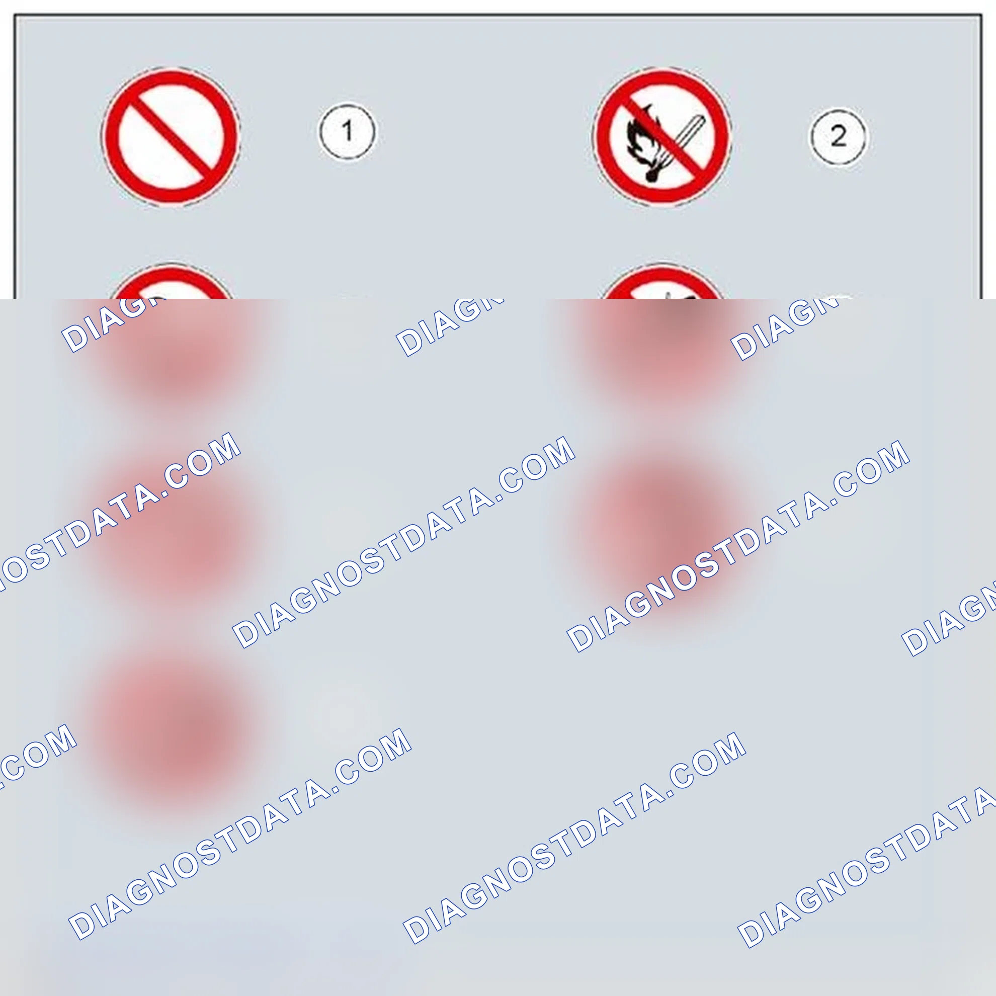 Scheme 18: Prohibition - Health and safety symbols and component damage