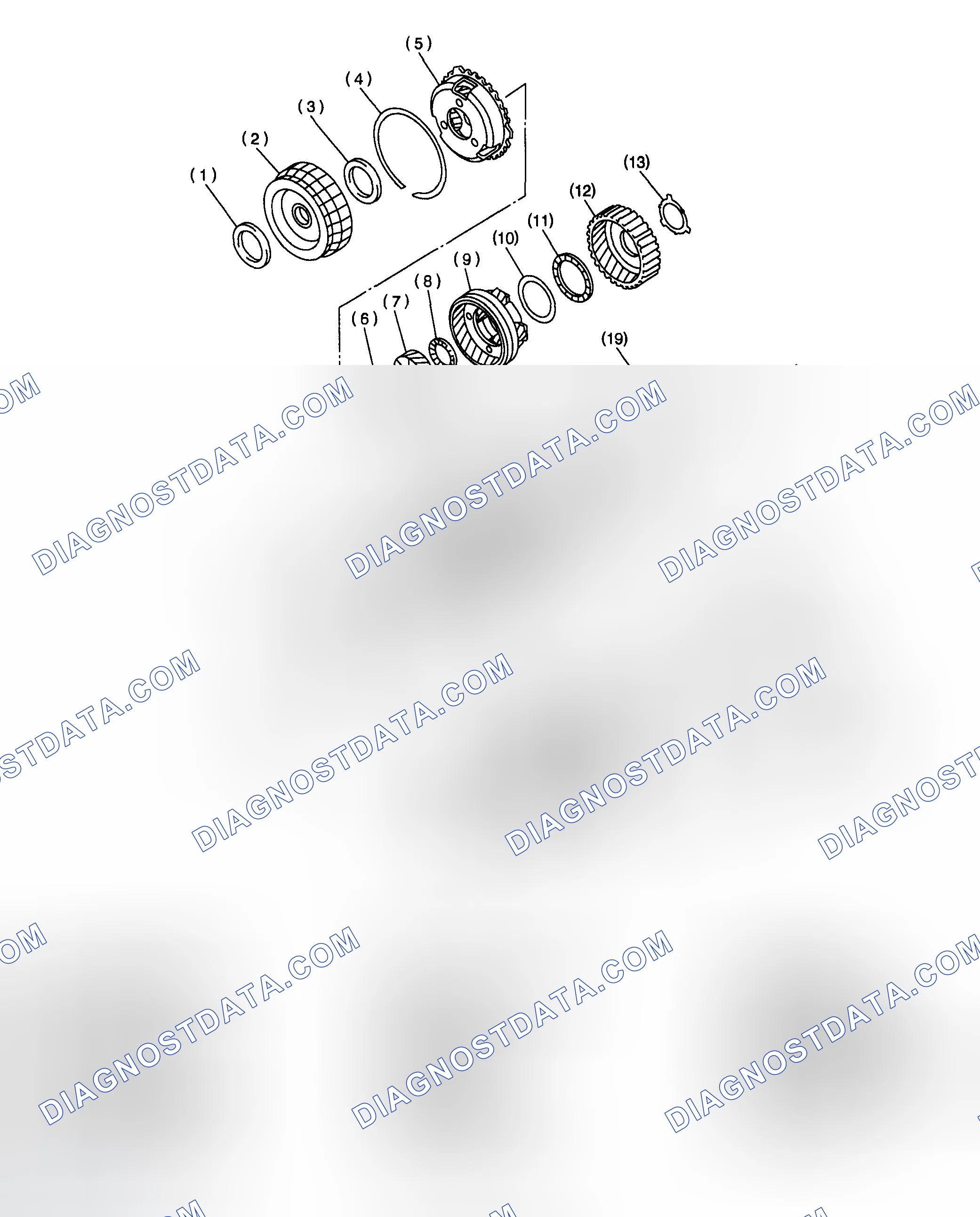 Scheme 1165: Exploded View Of Planetary Gear & 2-4 Brake