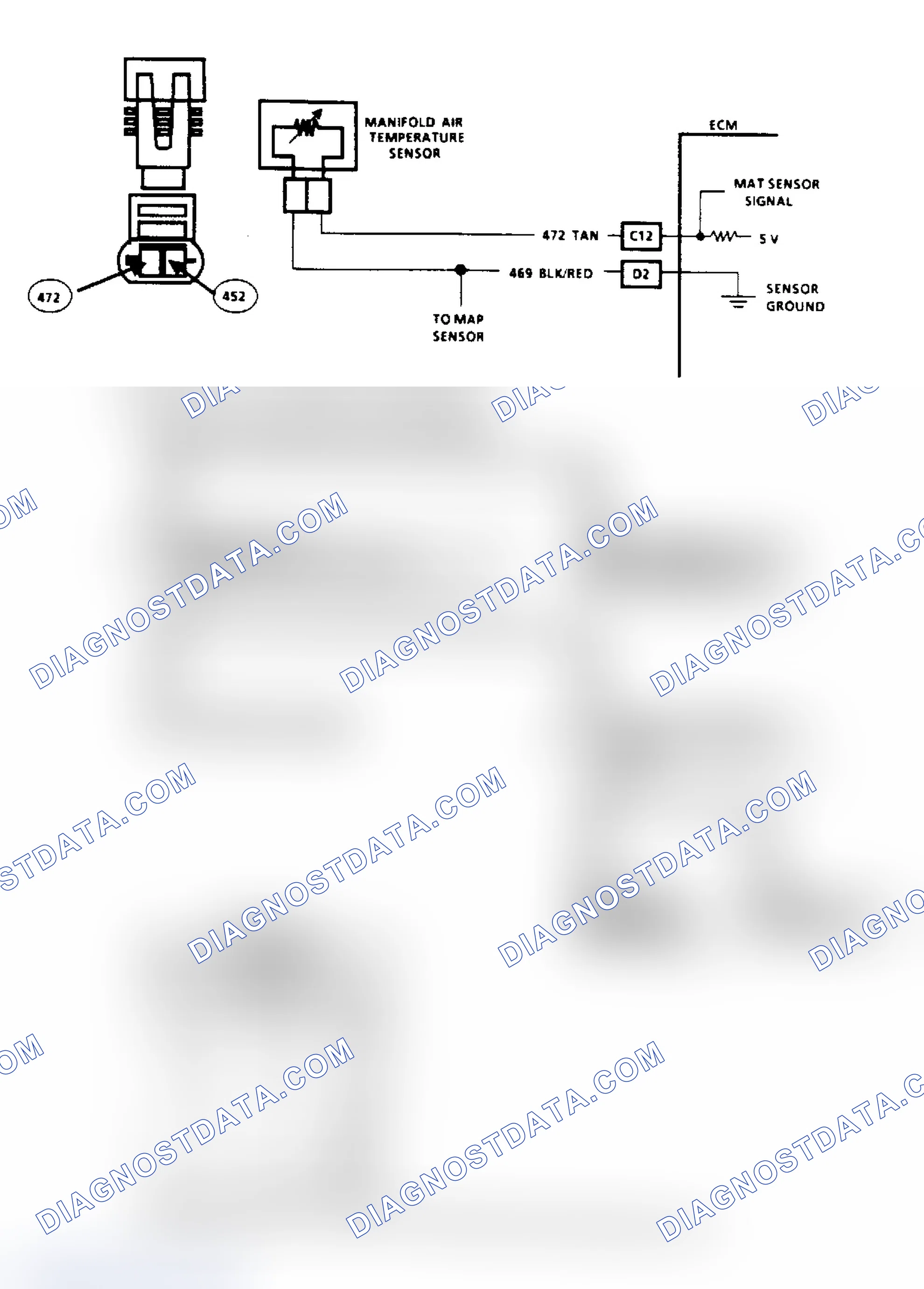 Scheme 78: Code 23, MAT Sensor Voltage High (2.5L) Flow Chart & Schematic