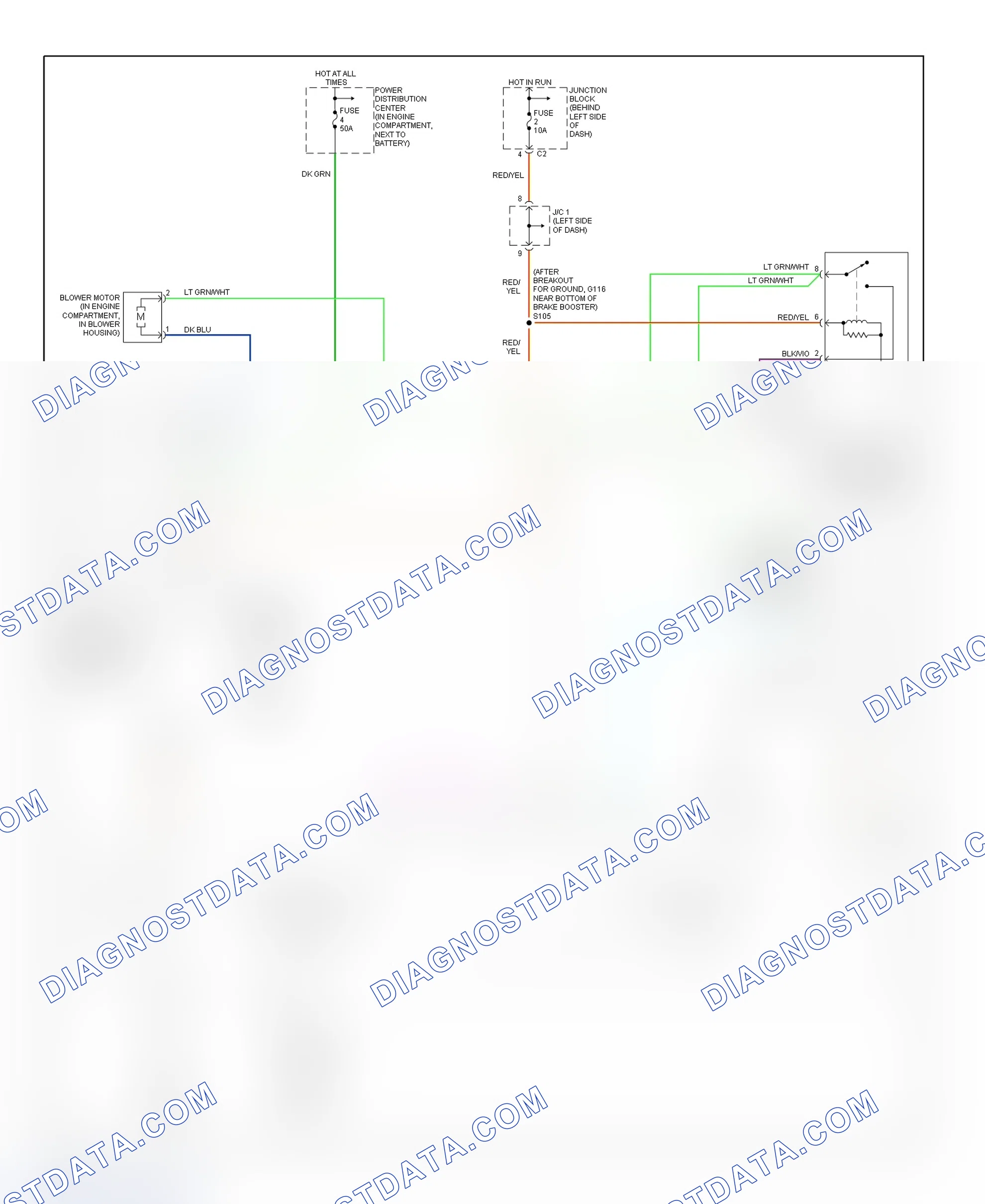 Fig. 20: Heater System Wiring Diagram (Ram Van/Wagon)