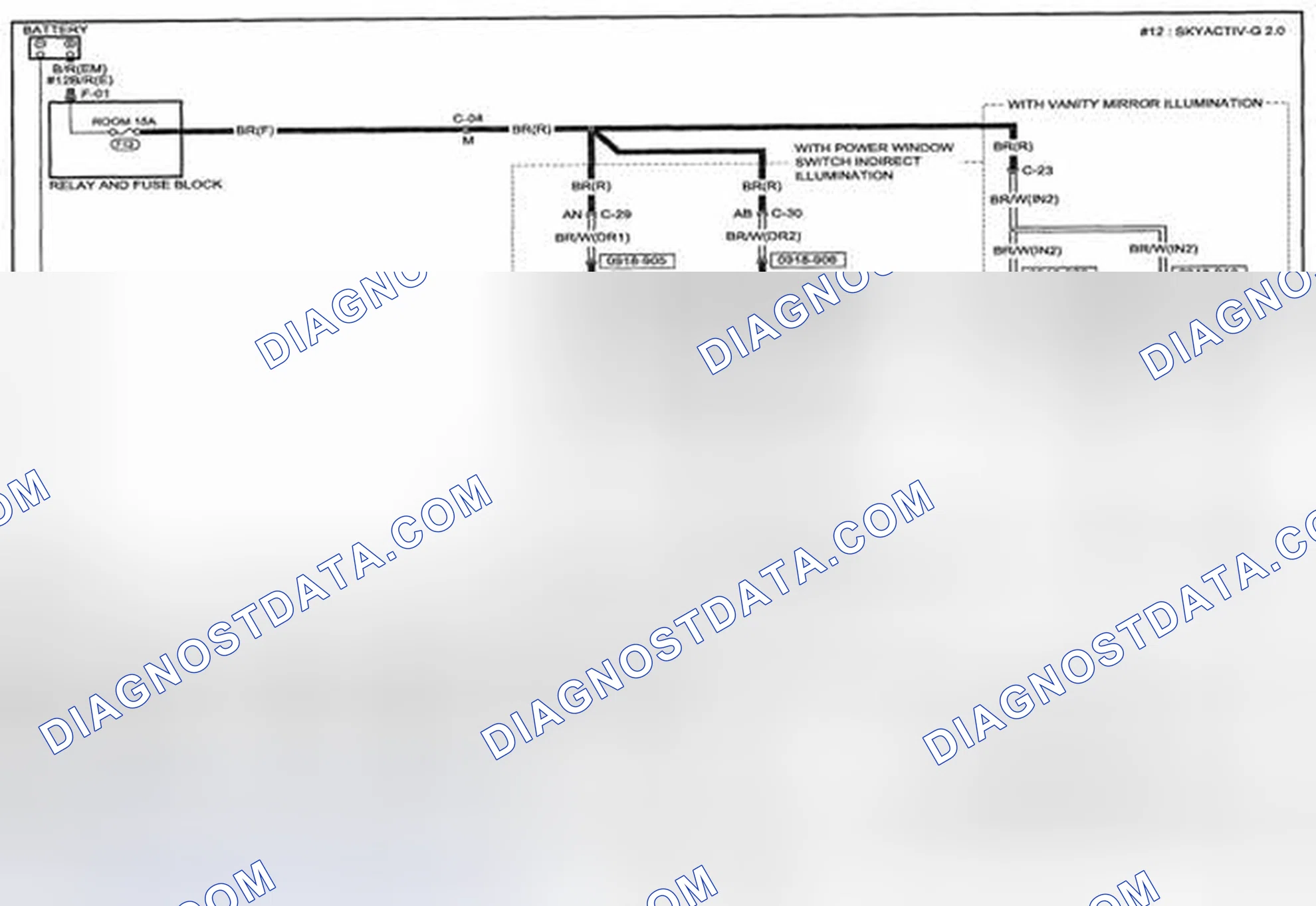 Scheme 316: Power Window Switch Indirect Illumination / Vanity Mirror Illumination Wiring Diagram - 0918-9 (1 Of 2)