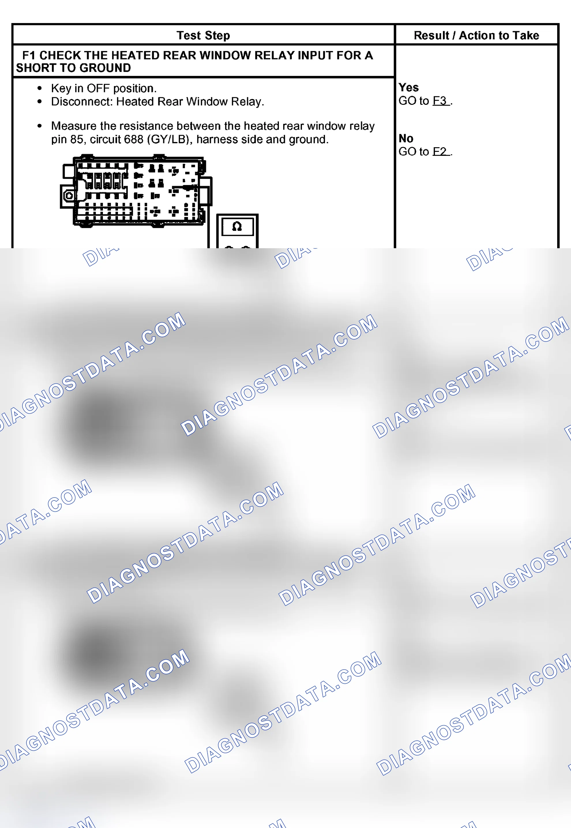 Scheme 18: PINPOINT TEST F: THE HEATED REAR WINDOW WILL NOT SHUT OFF AUTOMATICALLY