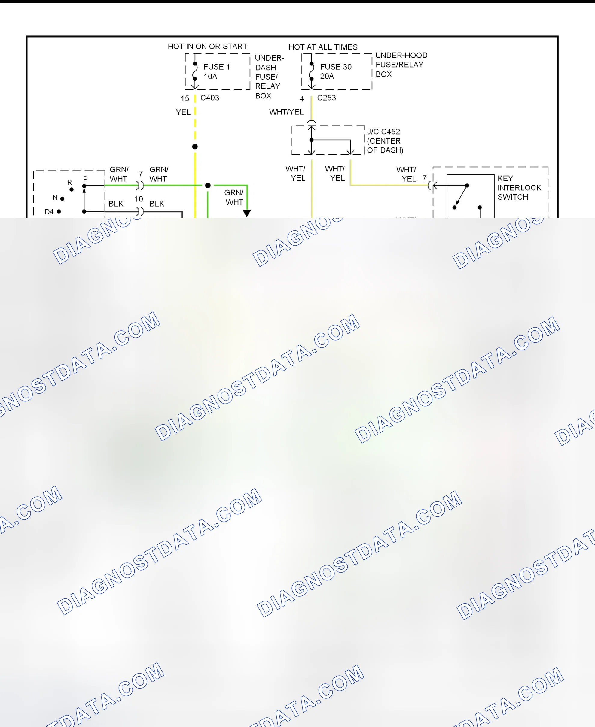 Scheme 48: Shift & Key Interlock System Wiring Schematic (1997 Honda Accord - 2.2L)