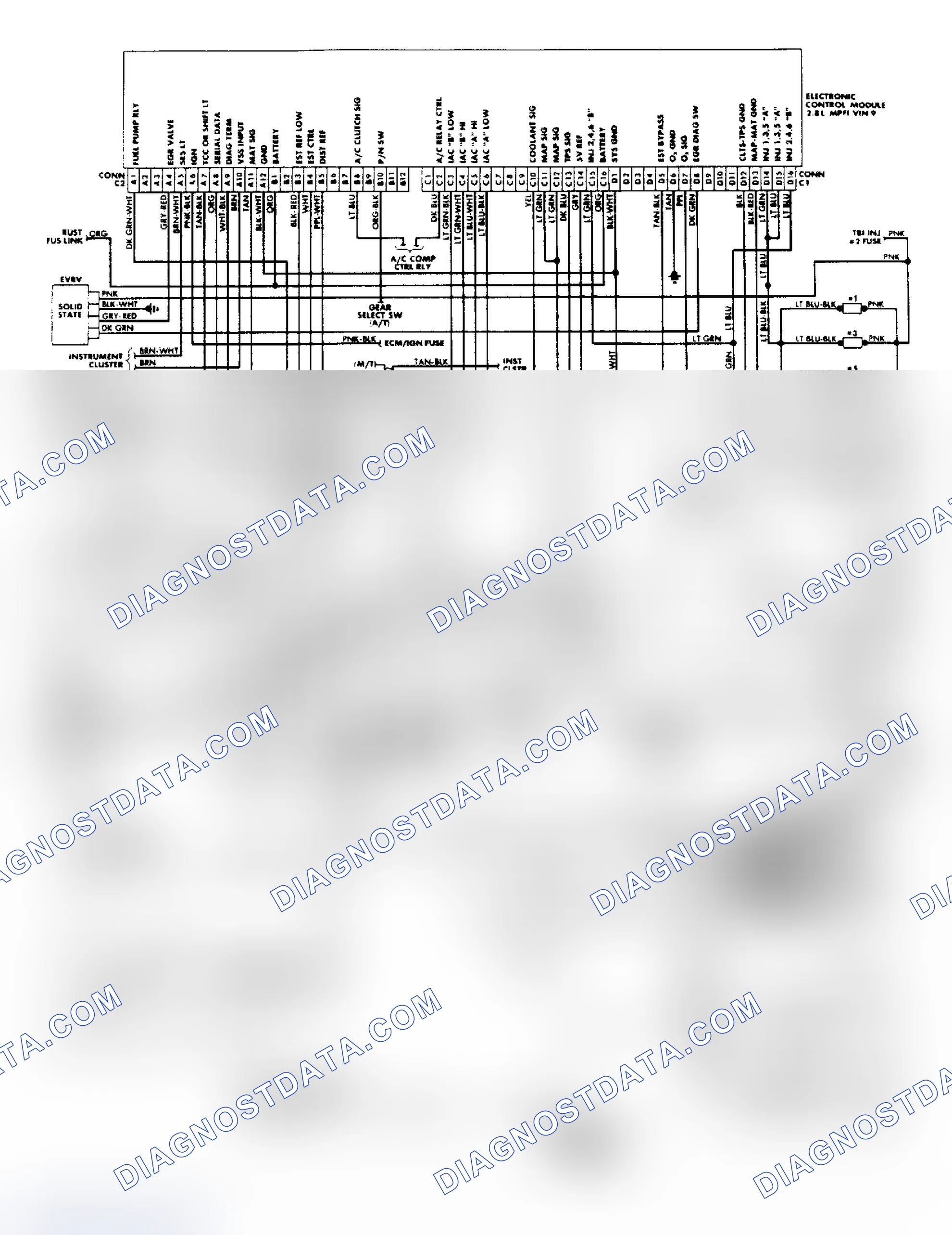 Scheme 97: 1988 Fiero 2.8L Fuel Injection Wiring Diagram