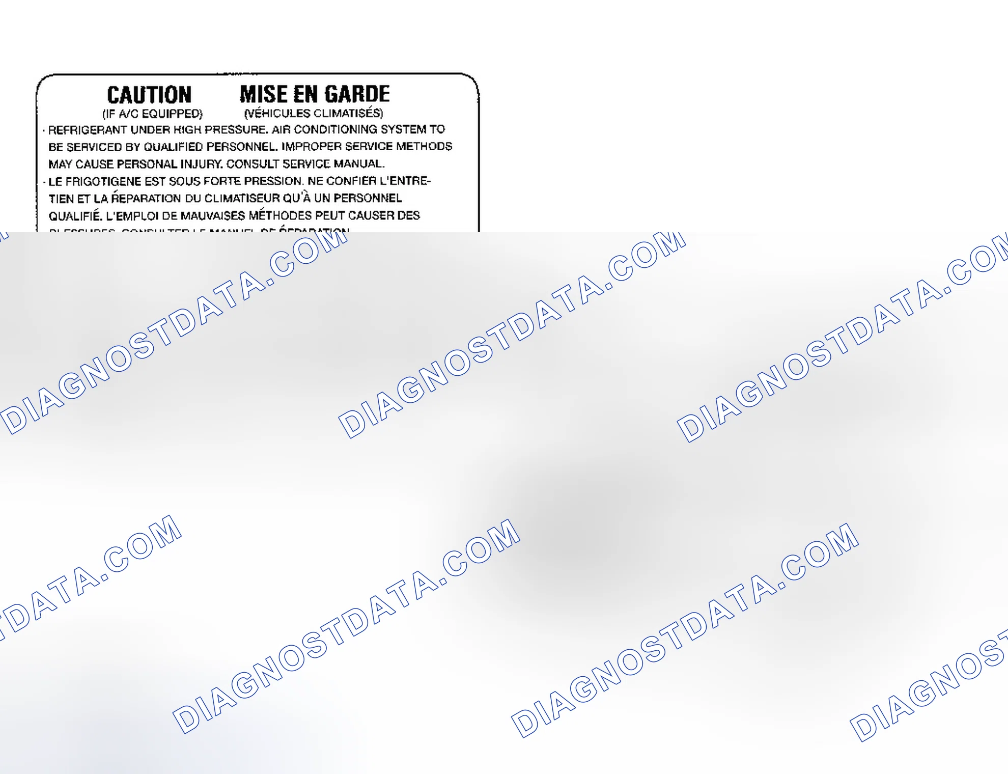 Scheme 22: Underhood A/C Specification Labels