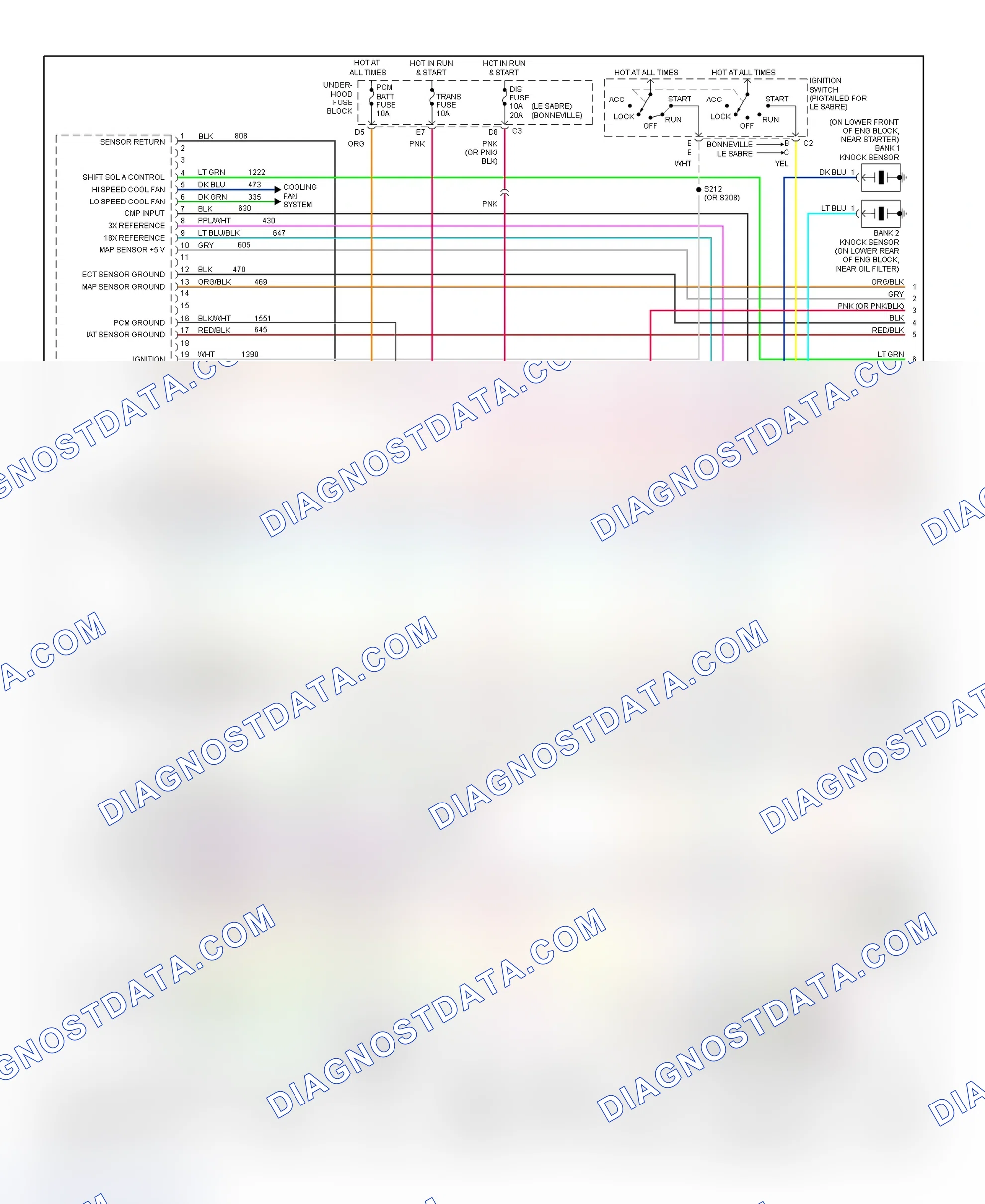 Scheme 85: PCM Wiring Diagram (Bonneville & LeSabre - 3.8L - 1 Of 4)