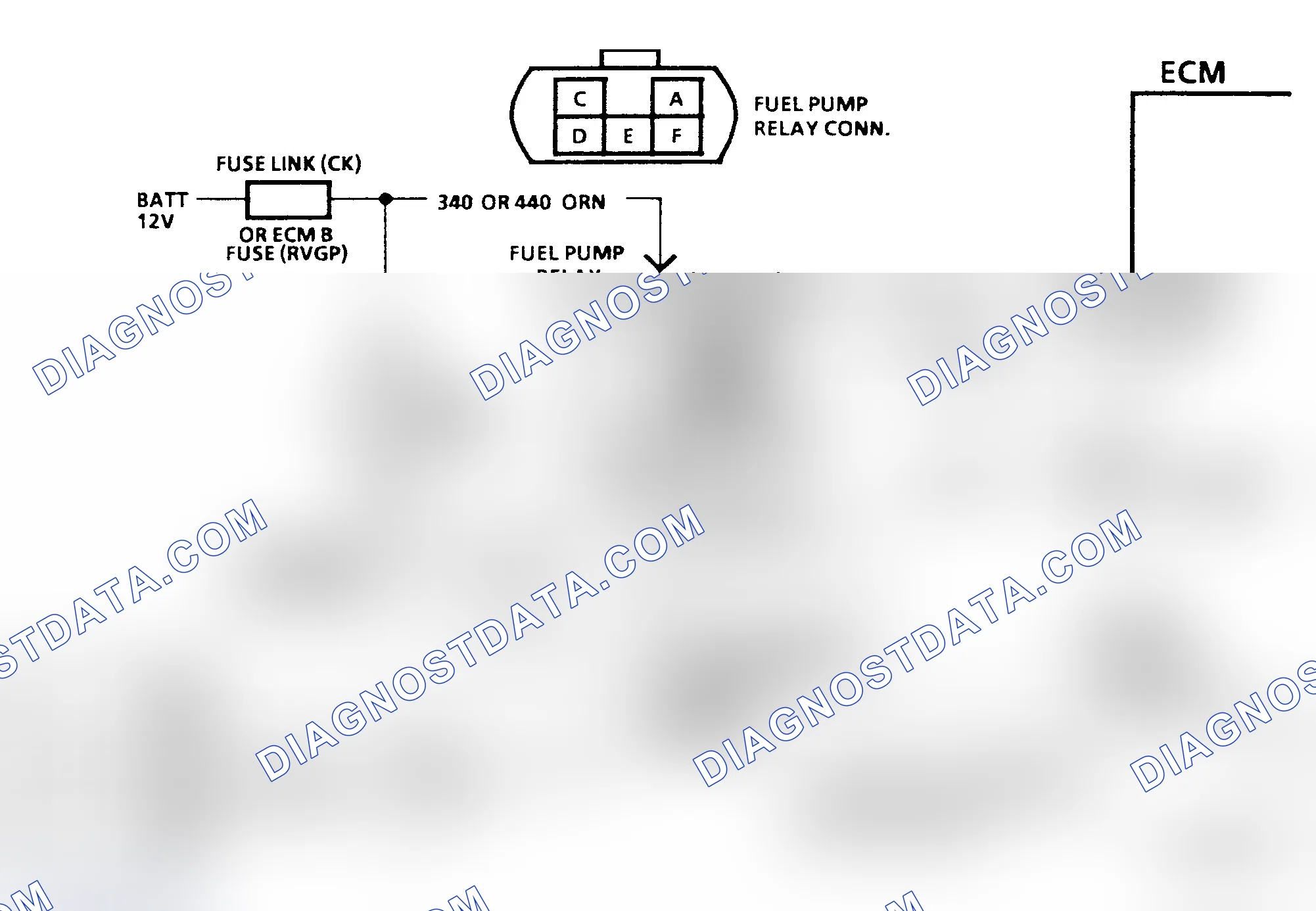 Scheme 38: Chart A5, Fuel Pump Relay ("C/K", "G" & "P" Series) Schematic