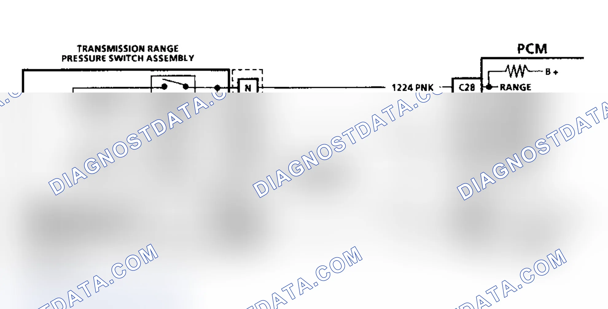 Scheme 96: Code 28 Schematic (5.7L) Transmission Range Pressure Switch