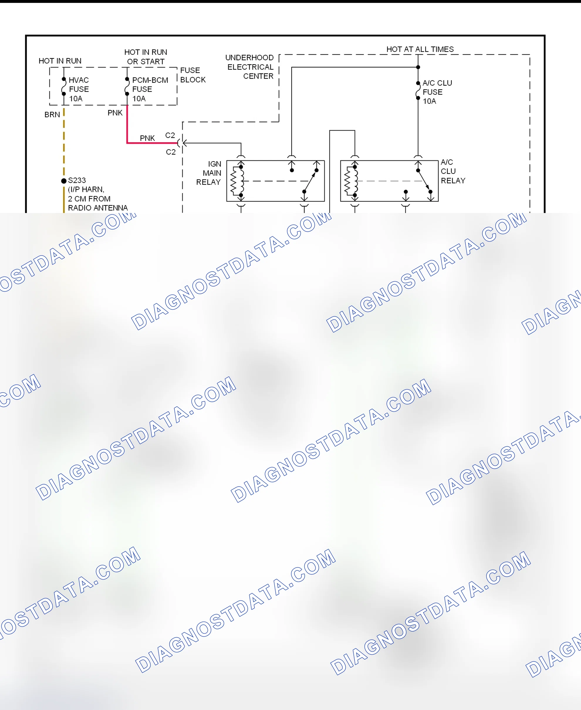 Scheme 19: A/C Compressor Clutch Control Circuit Wiring Diagram (Intrigue)
