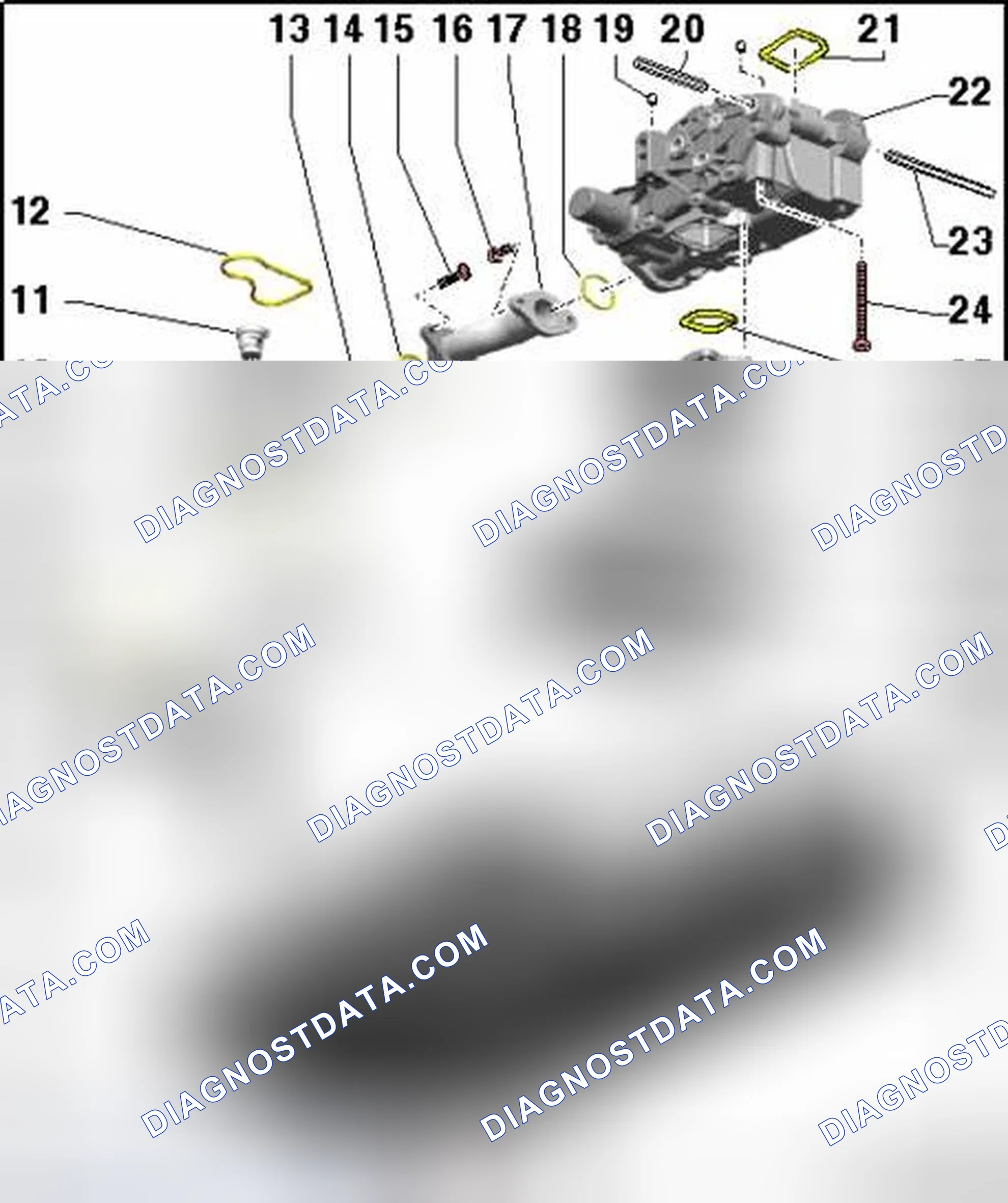 Scheme 24: Oil Pump and Oil Pan Lower Section, Component Overview