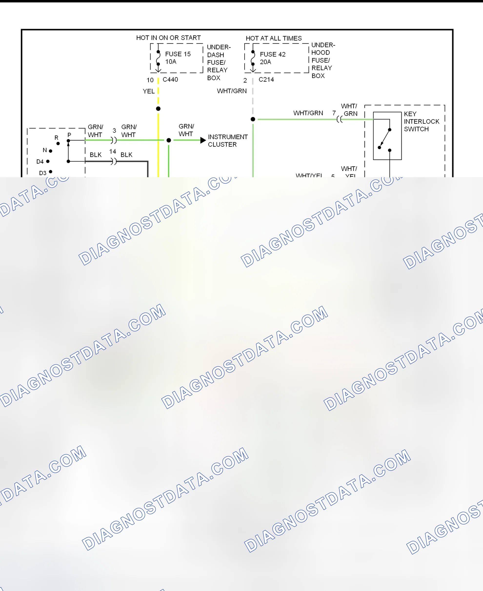 Scheme 117: Shift & Key Interlock System Wiring Schematic (1997 Acura Integra)
