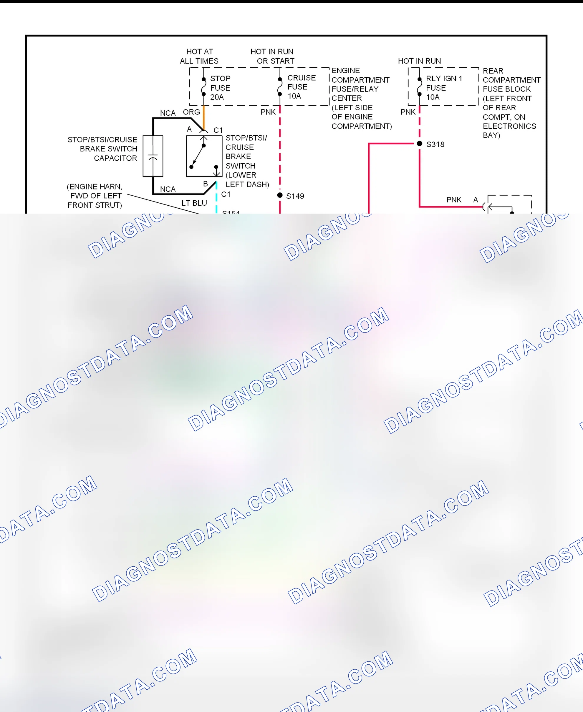 Fig. 2: Cruise Control System Wiring Diagram (DeVille & Eldorado)