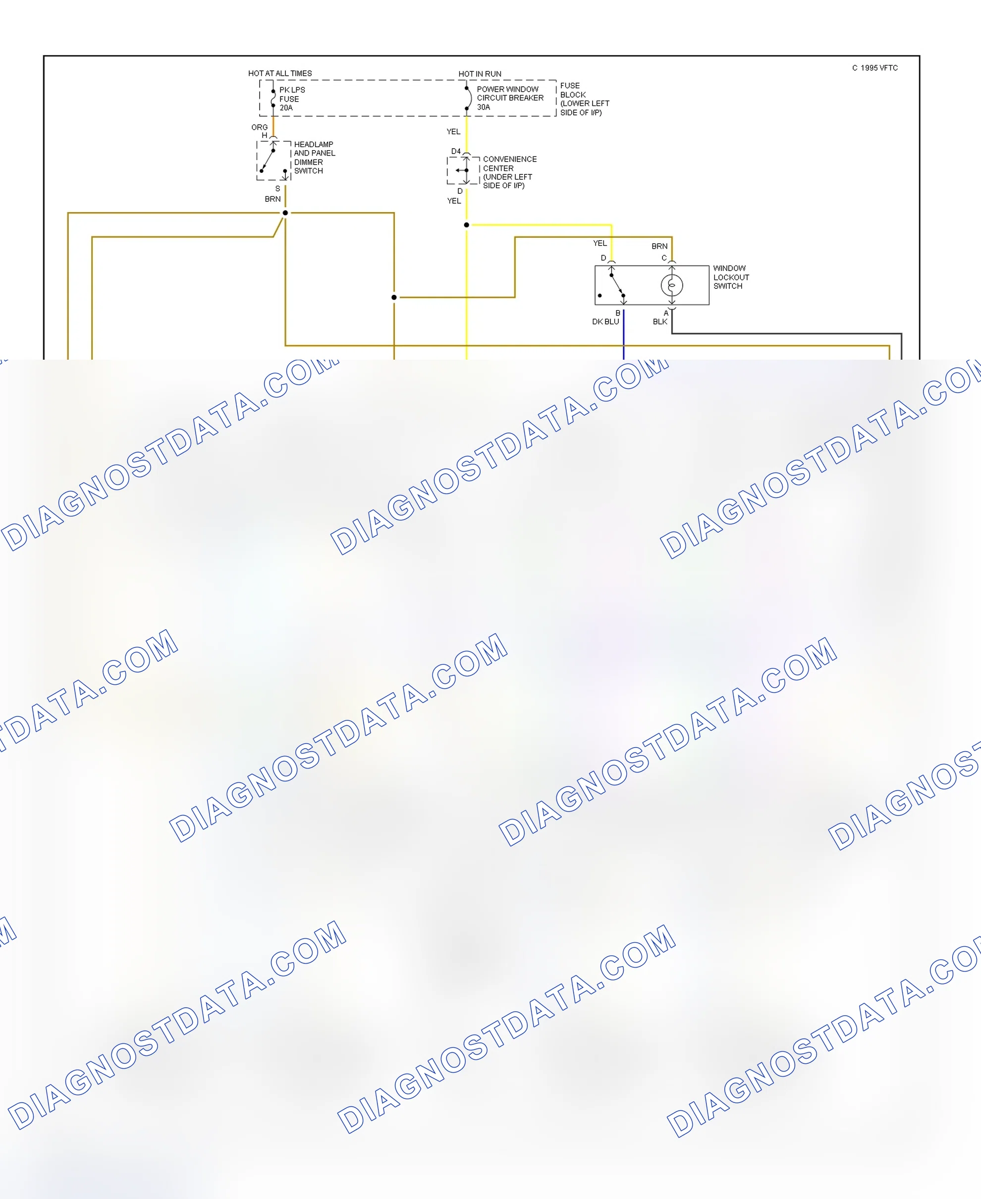 Scheme 2: Power Window Wiring Diagram (4 Door)