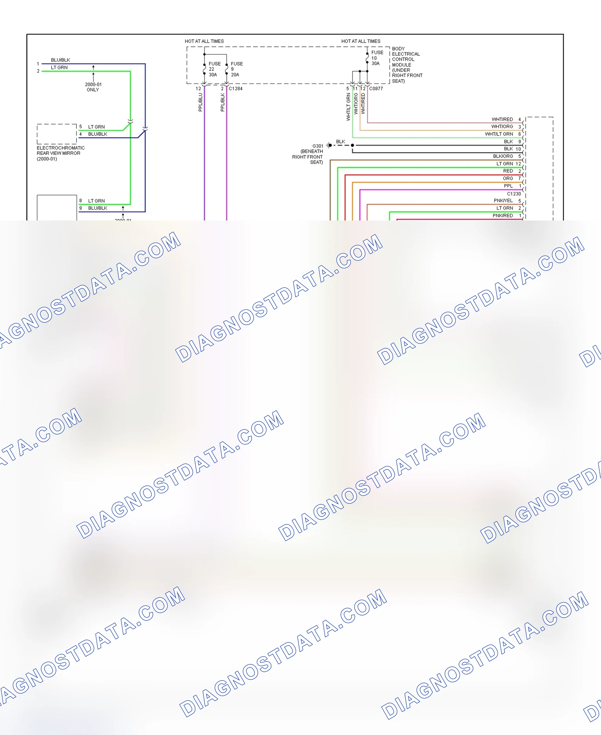Scheme 5: Memory Mirror Wiring Diagram (Range Rover - 2 Of 2)