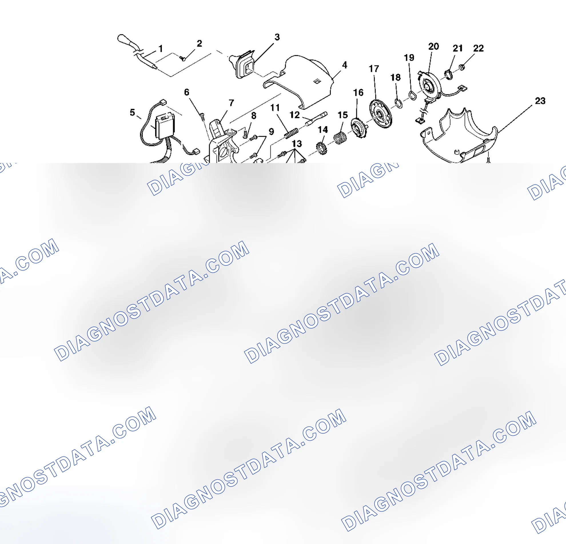 Scheme 3: Steering Column Disassembled View (Column Shift and Floor Shift Standard)