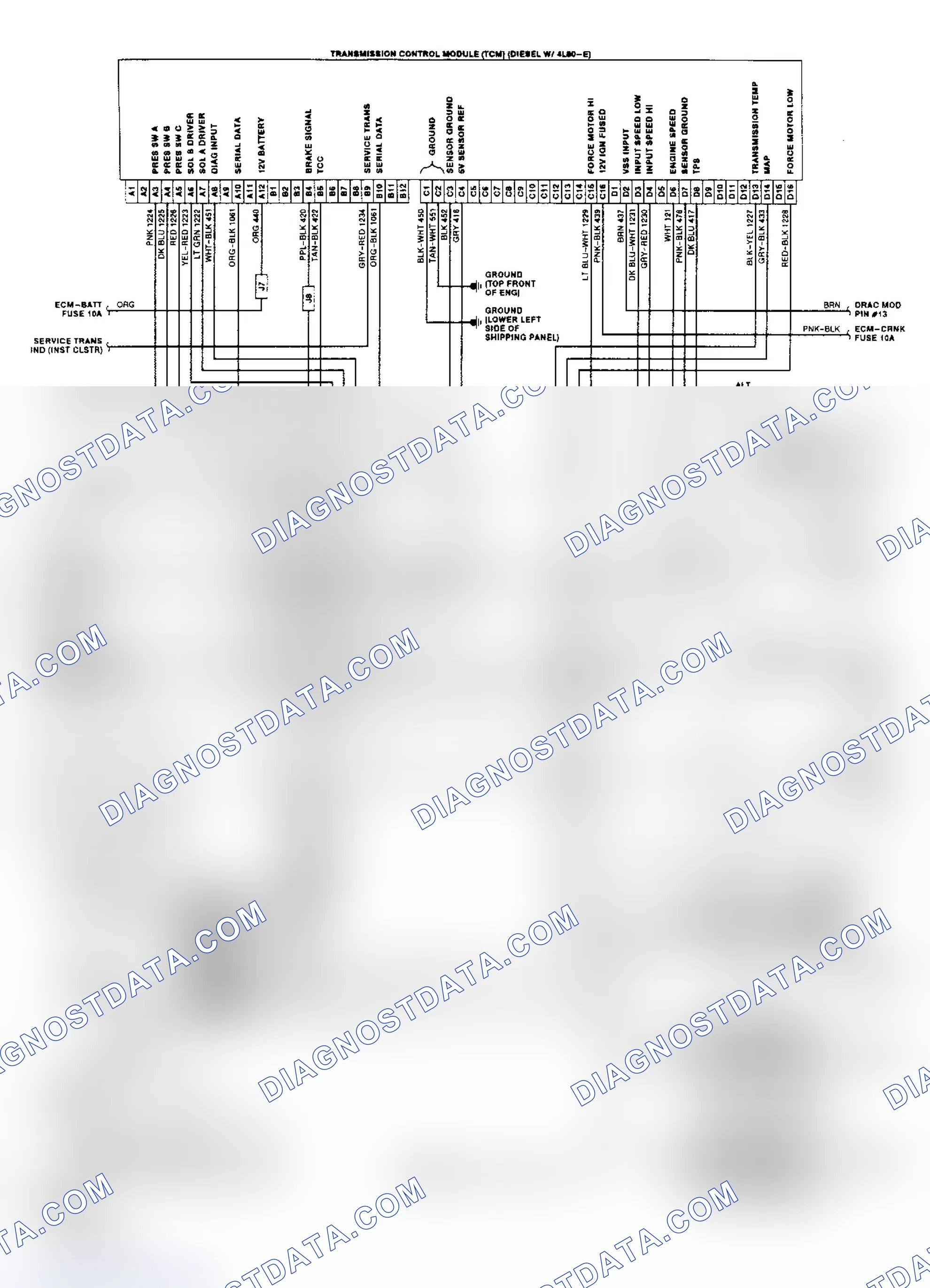 Scheme 21: Wiring Diagram ("P" Series Motorhome Diesel W/4L80-E Trans.)