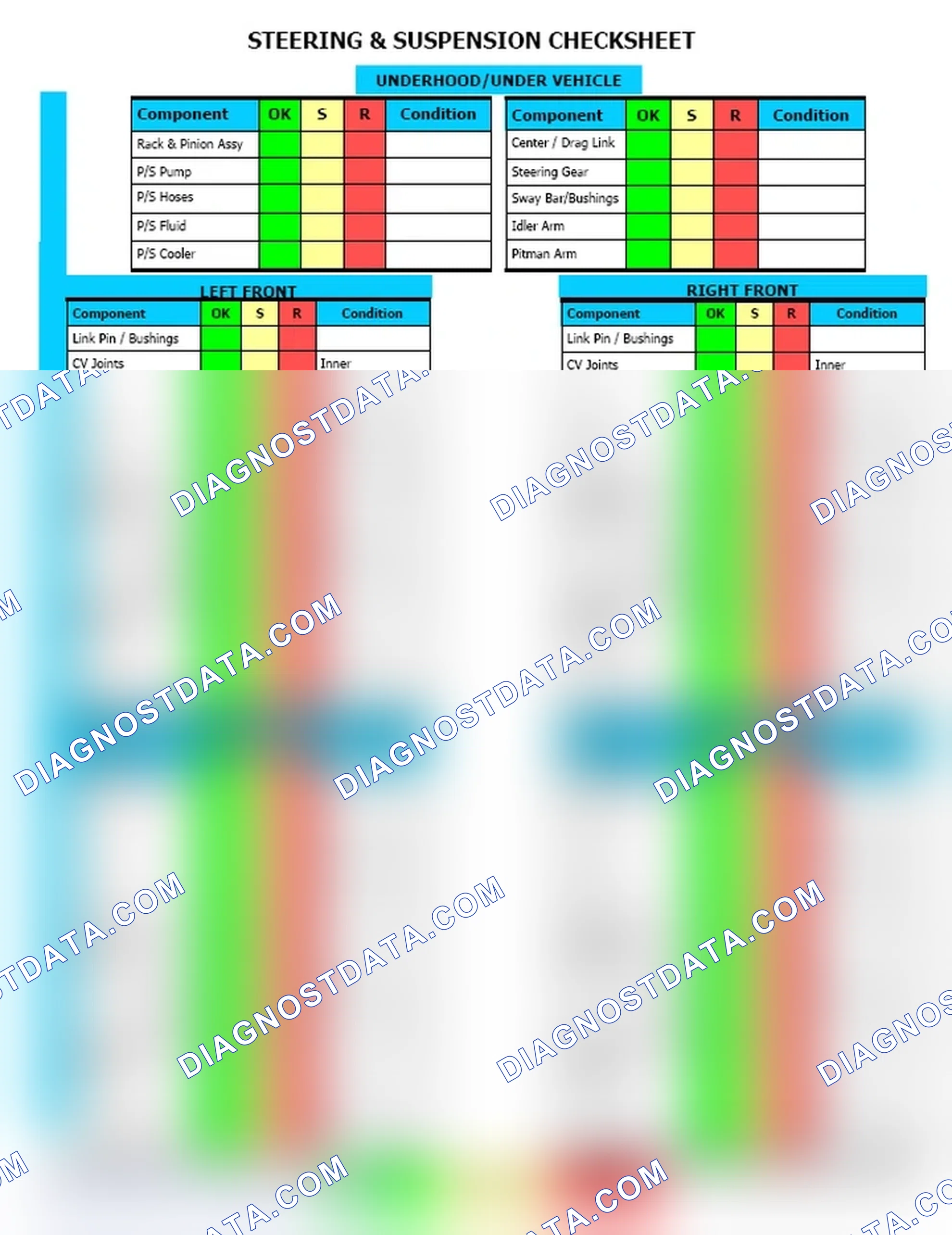 Scheme 12: Steering & Suspension Checksheet (2 Of 2)