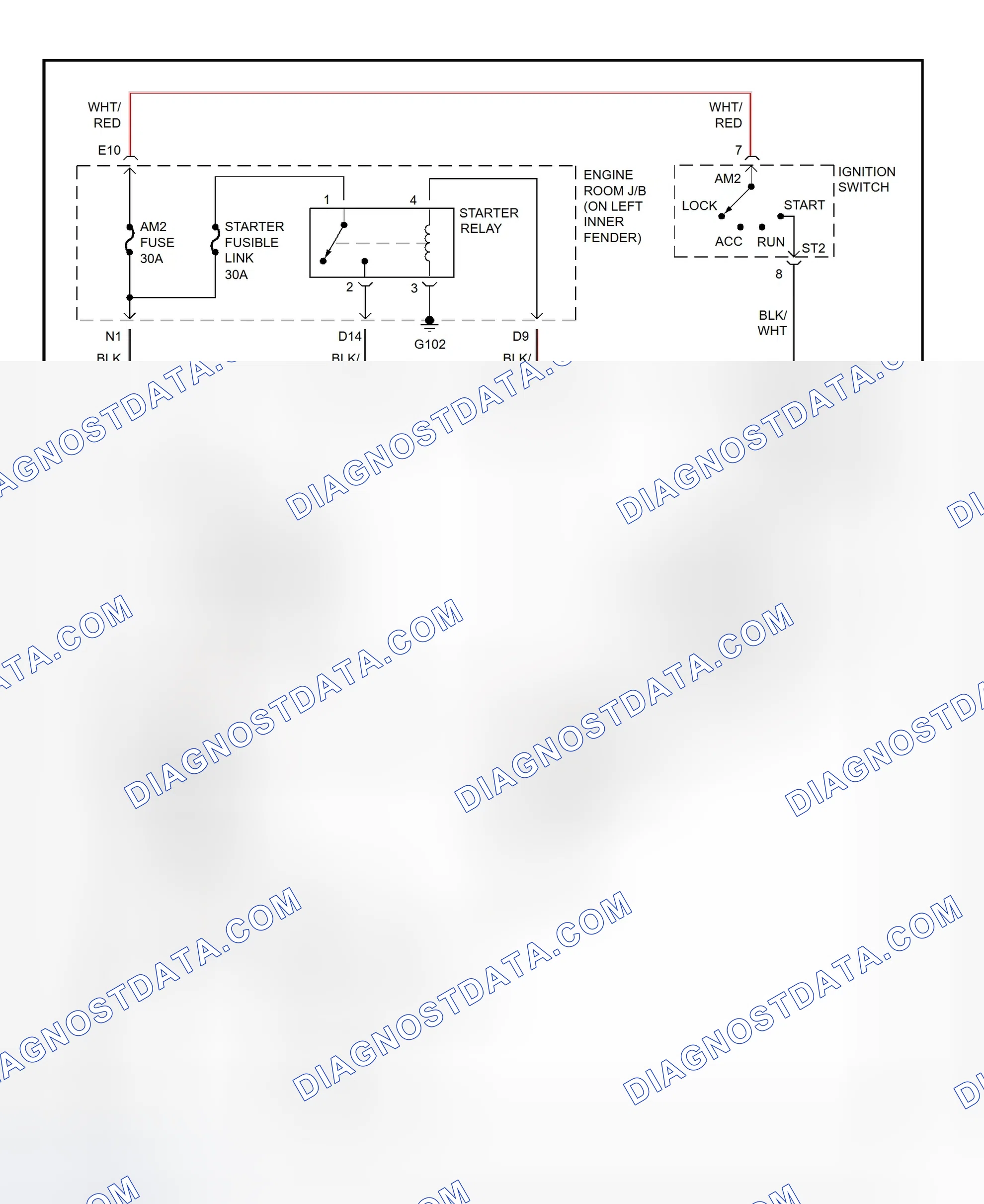 Fig. 28: Starting System Wiring Diagram (Lexus LX470)