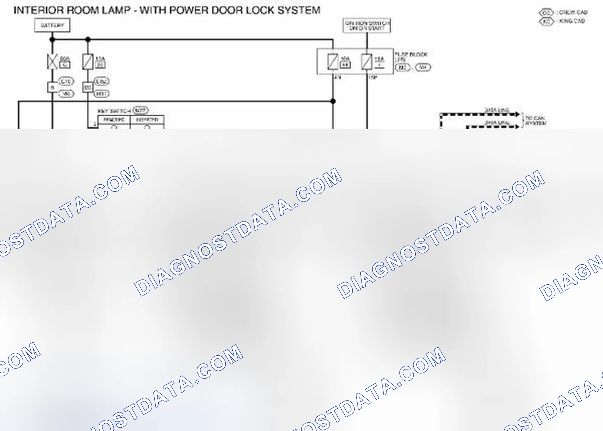 Scheme 349: Interior Room Lamp Control System: Wiring Diagram [with Power Door Locks]