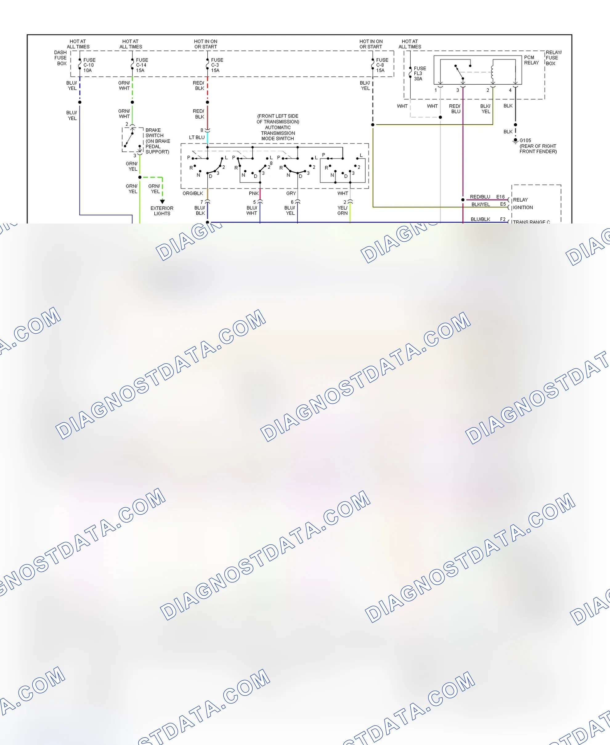 Scheme 44: Transmission Wiring Diagram (1998 SLX)