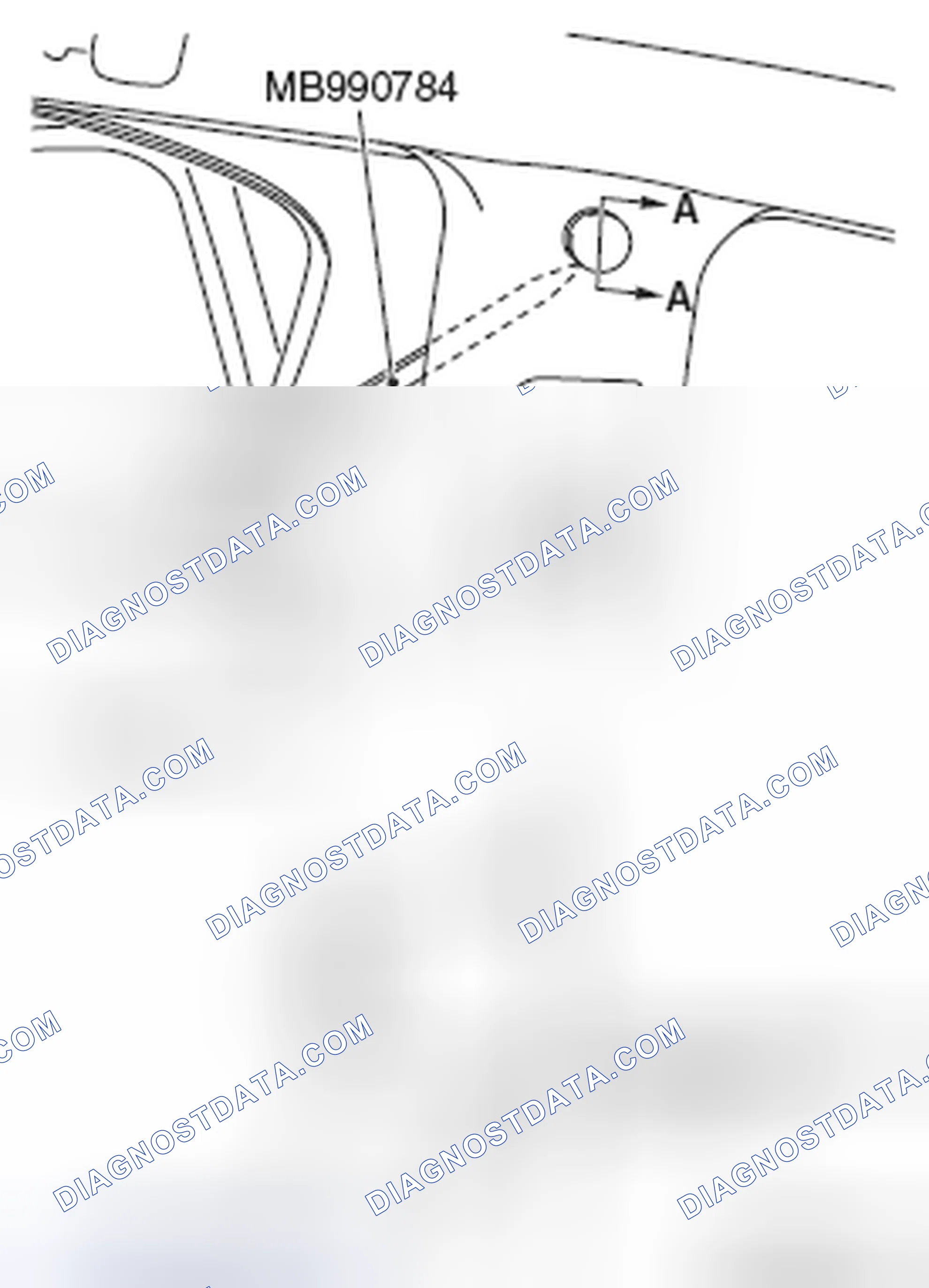 Scheme 23: << A >> CENTER PILLAR TRIM UPPER CAP REMOVAL