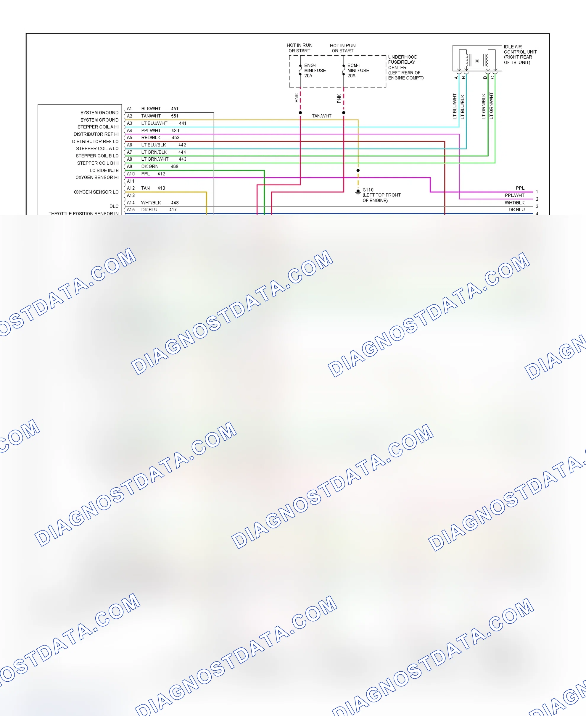 Scheme 382: Wiring Diagram ("C" & "K" Series Pickup & Sierra - 7.4L With M/T - 1 Of 3)
