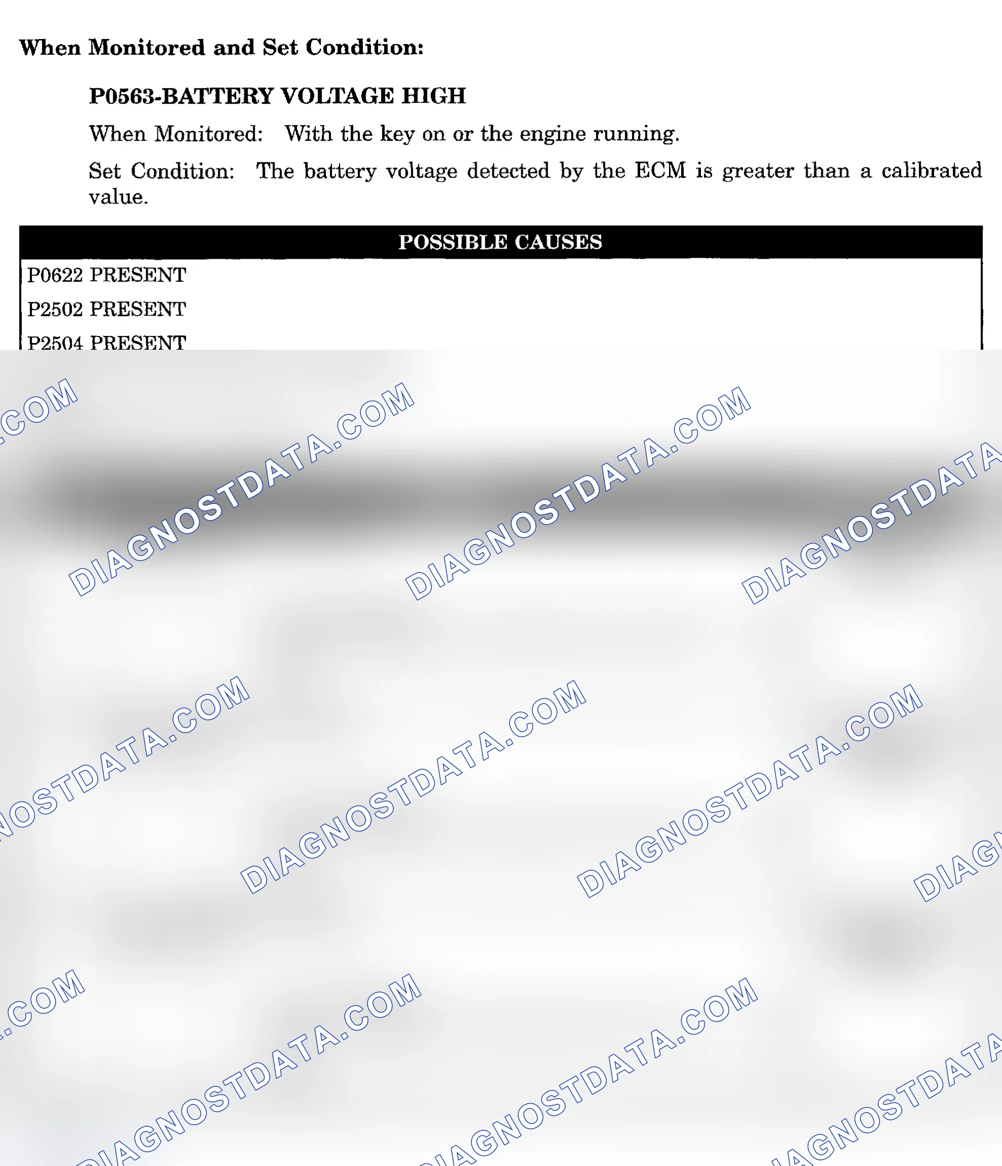 Scheme 920: DTC P0563: BATTERY VOLTAGE HIGH