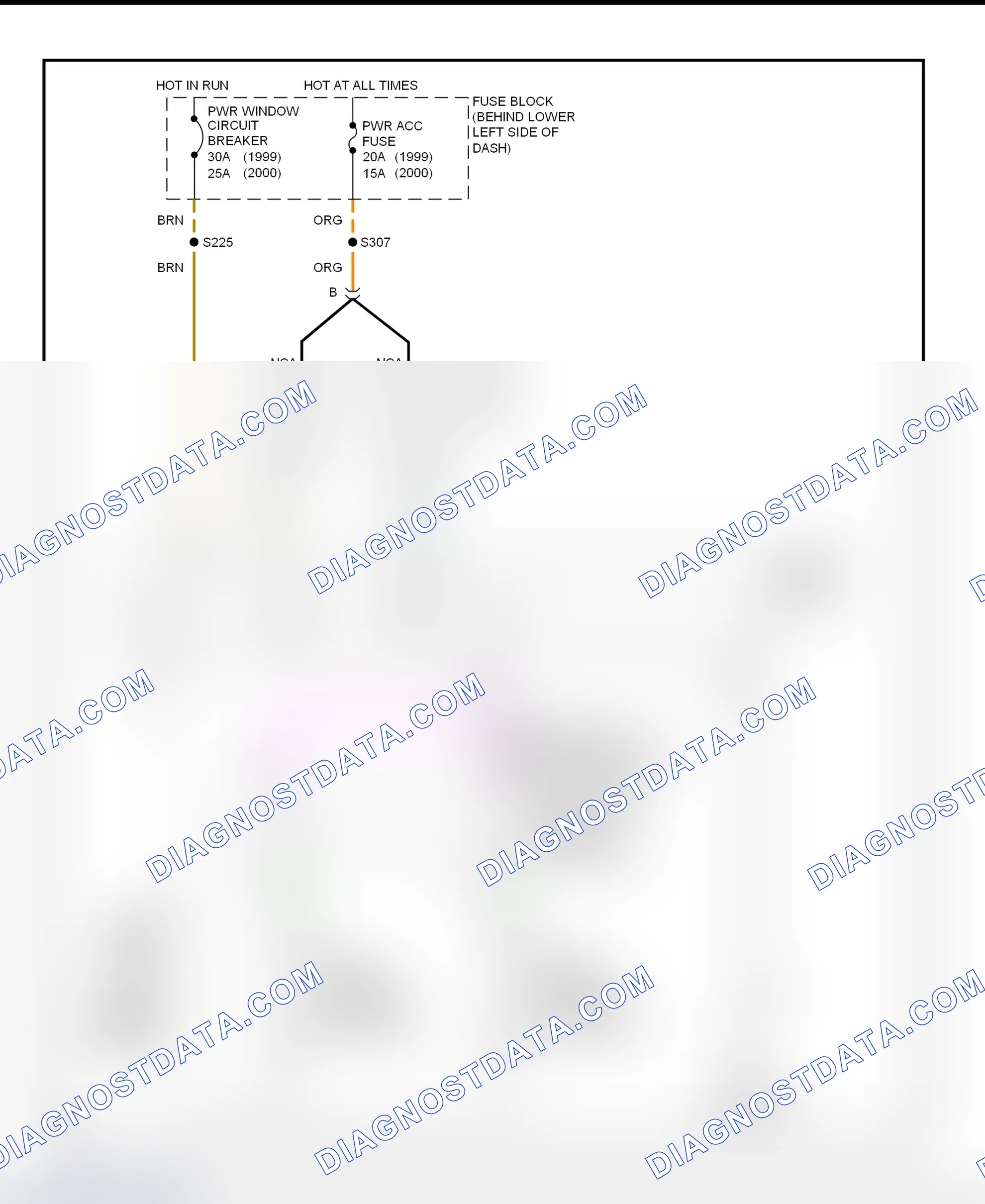 Fig. 9: Power Convertible Top System Wiring Diagram (Cavalier & Sunfire)