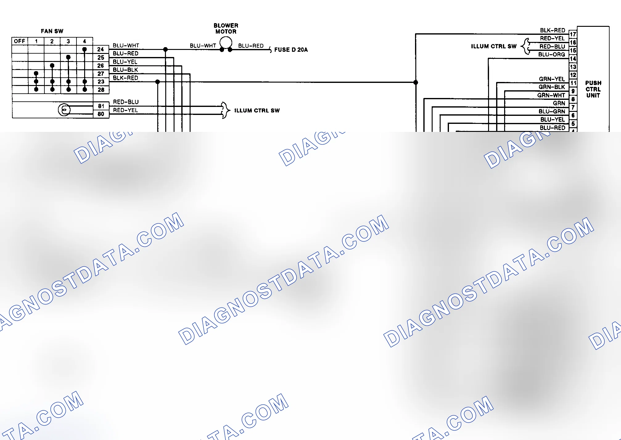 Fig. 9: Heater System Wiring Diagram (1992 Stanza)