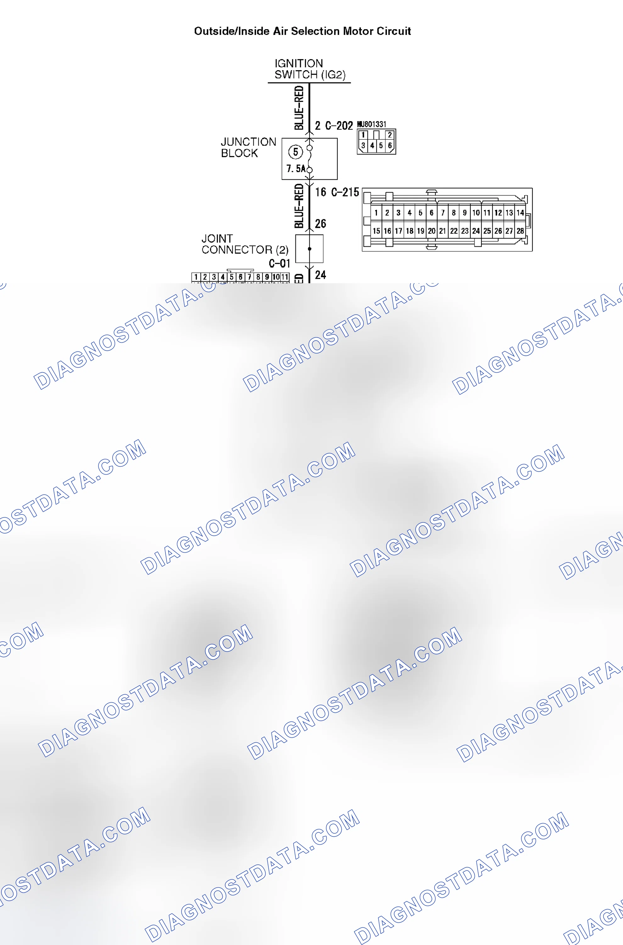 Scheme 219: INSPECTION PROCEDURE 2: OUTSIDE/INSIDE AIR CHANGEOVER IS NOT POSSIBLE