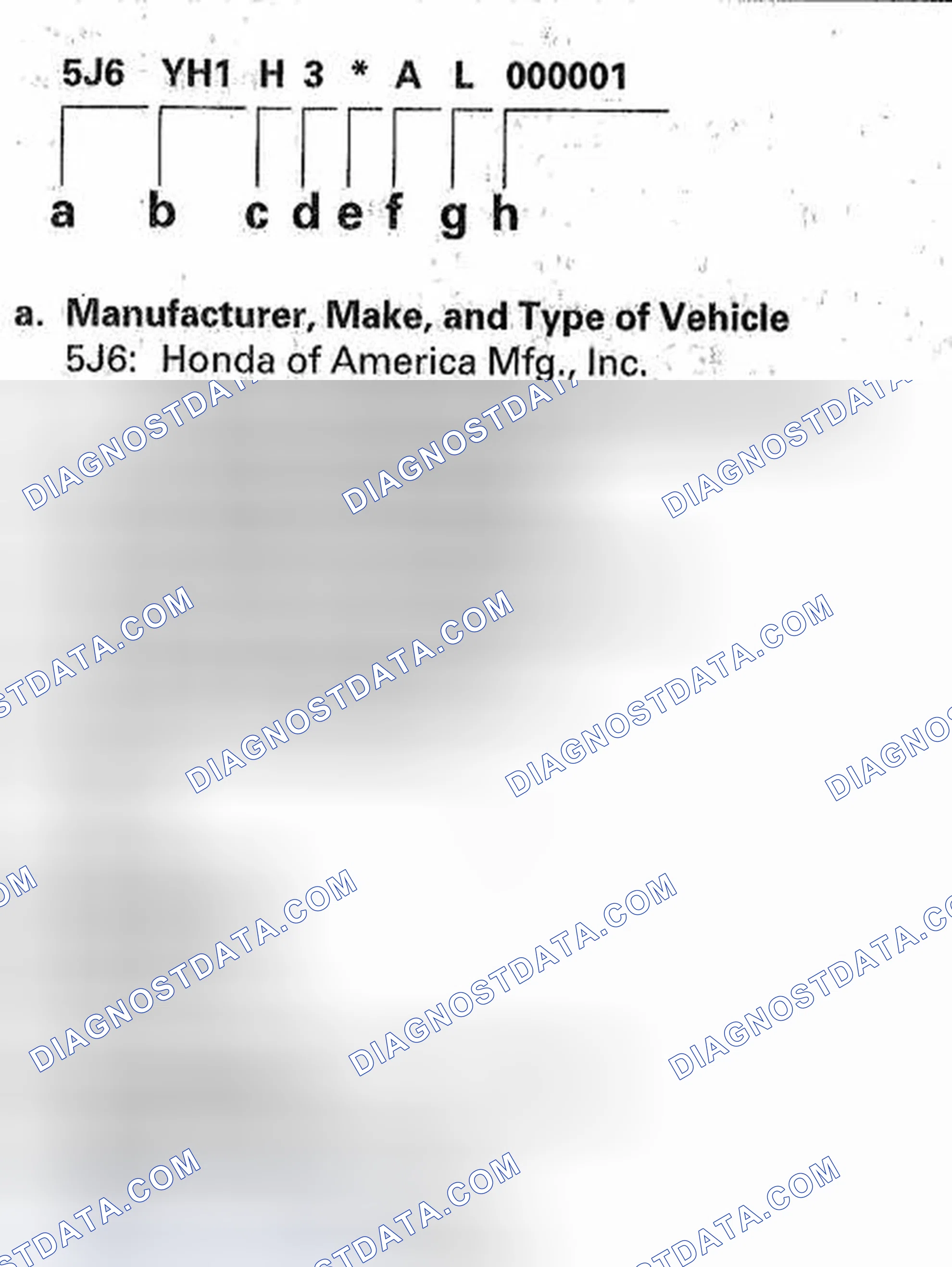 Scheme 16: Vehicle Identification Number