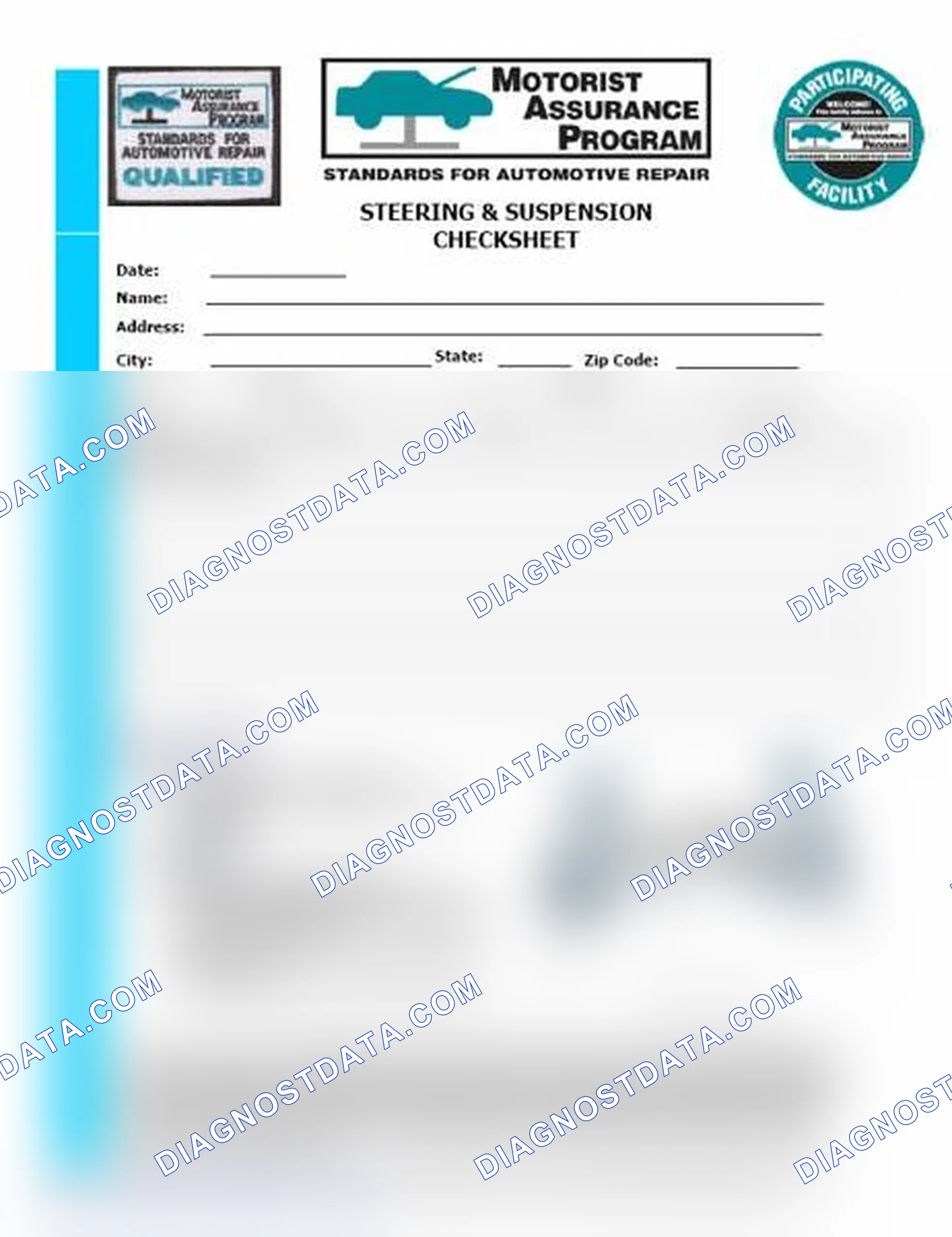 Scheme 11: Steering & Suspension Checksheet (1 Of 2)