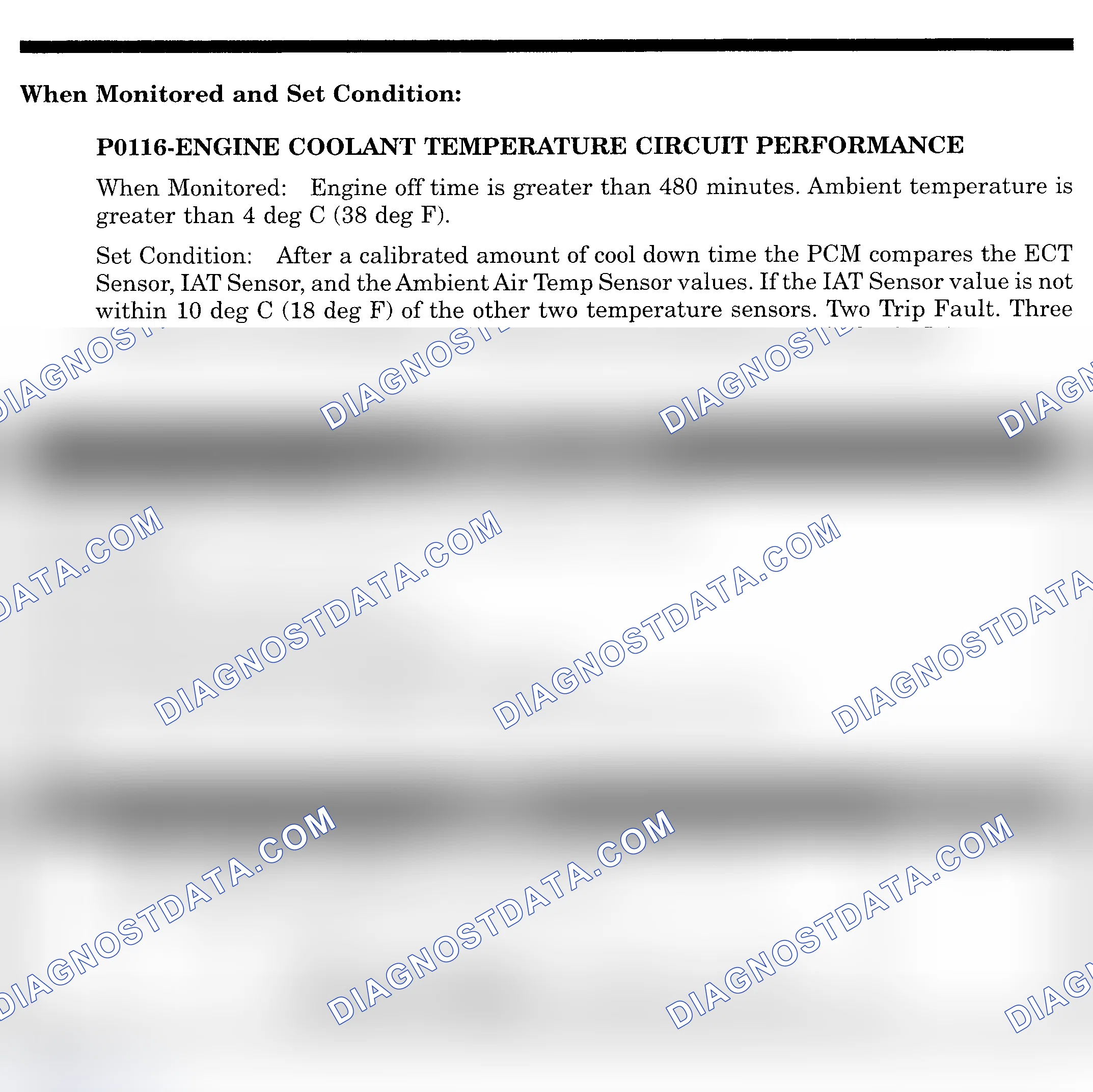 Scheme 435: DTC P0116: ENGINE COOLANT TEMPERATURE CIRCUIT PERFORMANCE