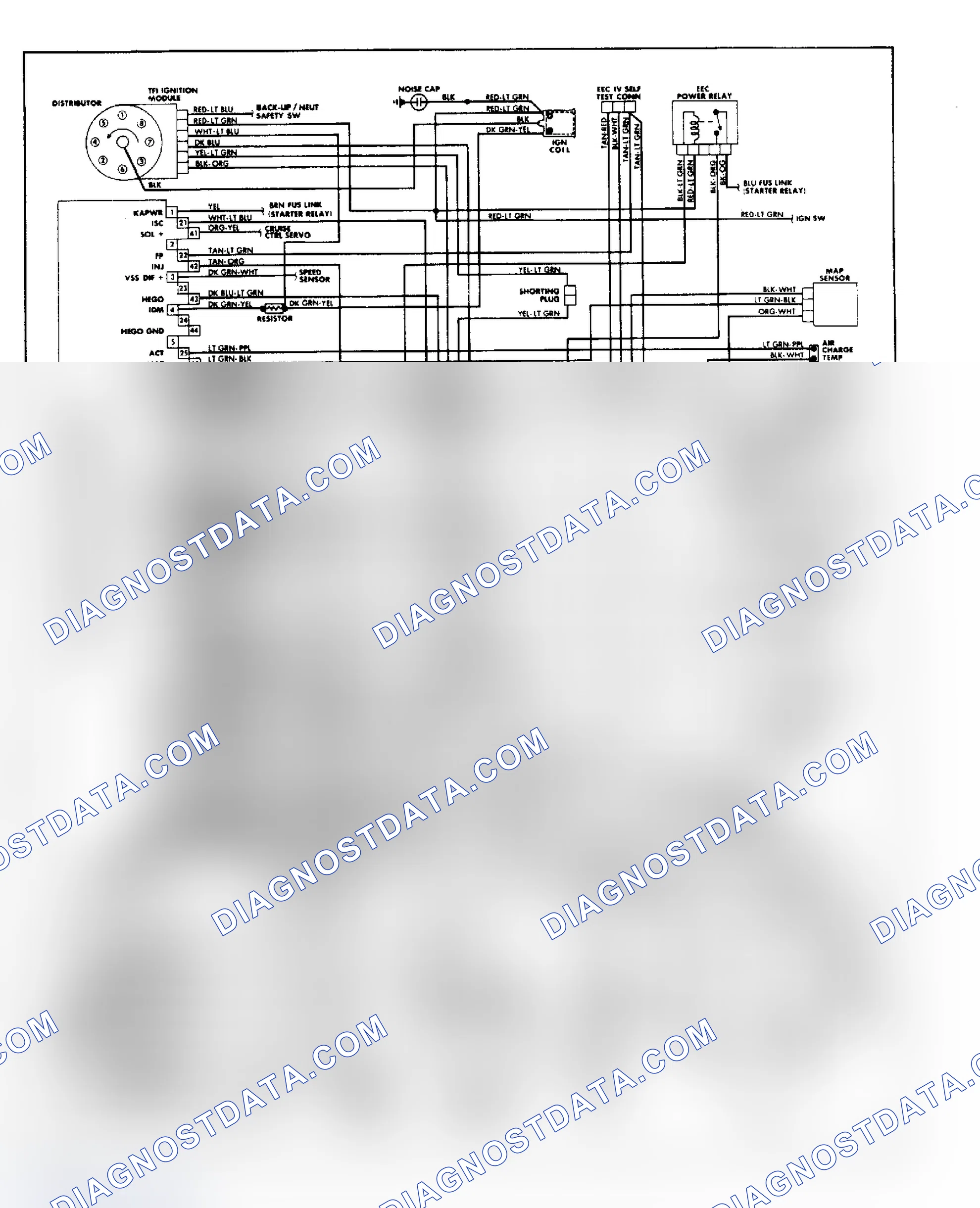 Scheme 95: 5.0L SEFI EEC-IV Wiring Diagram (Town Car)