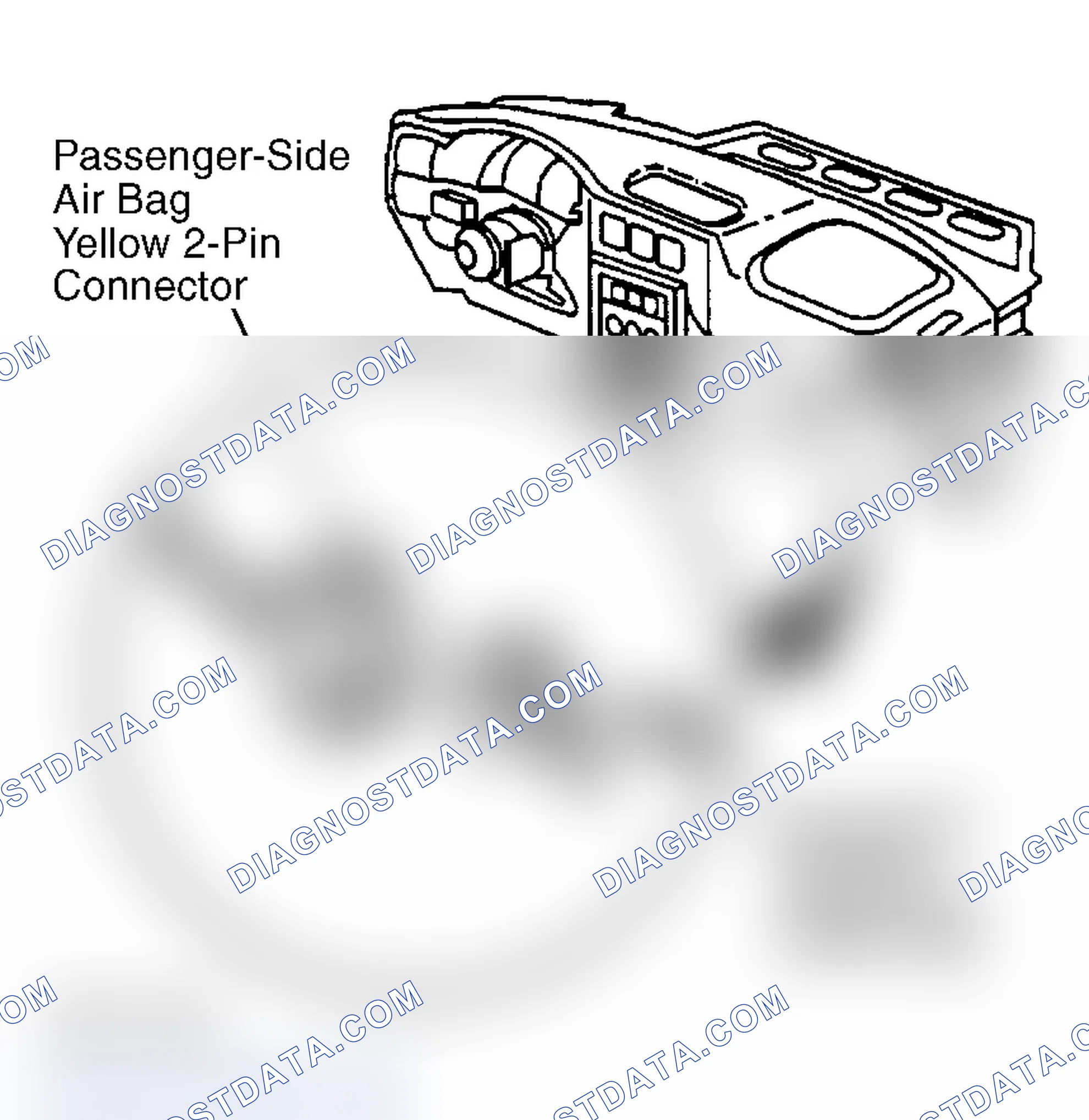 Scheme 58: Identifying Passenger Air Bag Yellow 2-Pin Connector (Aztek, Montana, Rendezvous, Silhouette & Venture)