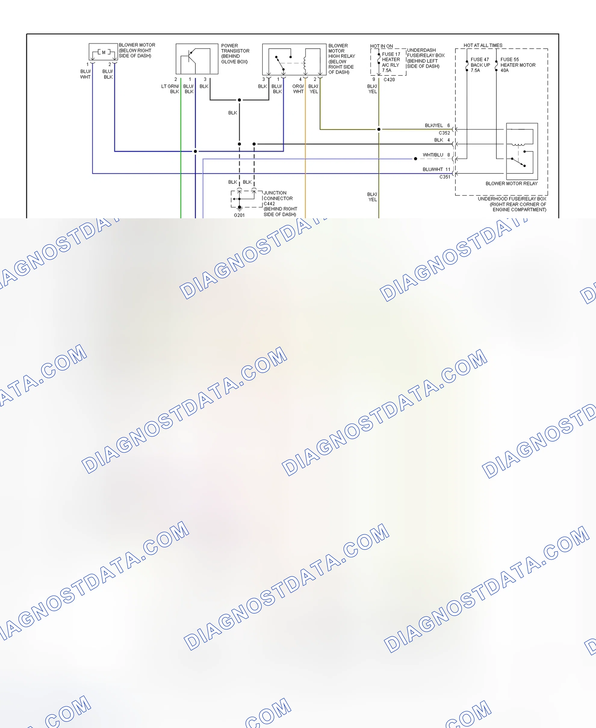 Fig. 11: Heater Systems Wiring Diagram (2000 Civic)