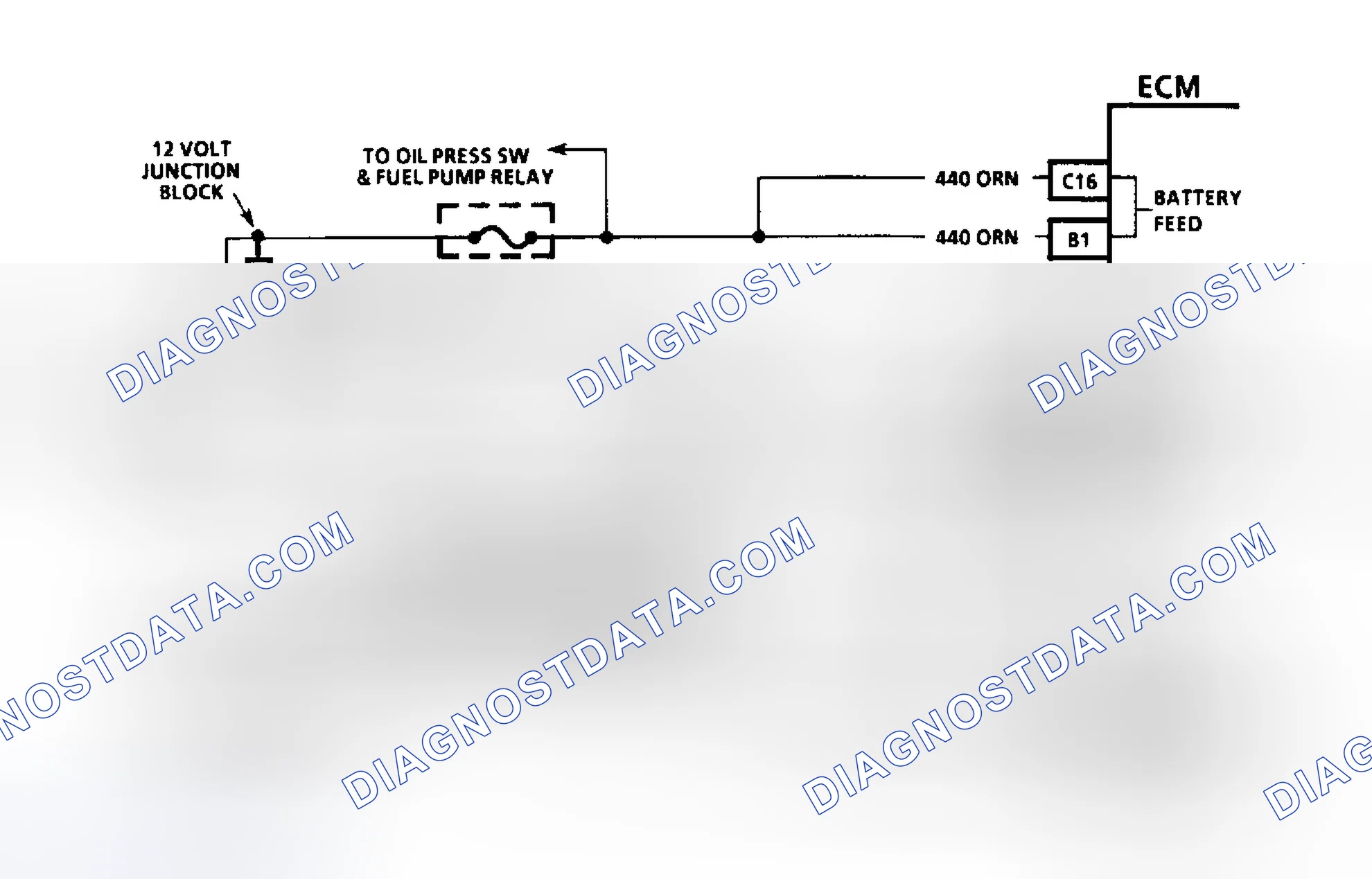 Scheme 2: Fuel Injection Diagnostic Circuit Schematic (Except 4.3L Turbo & Models With 4L80-E Transmission)