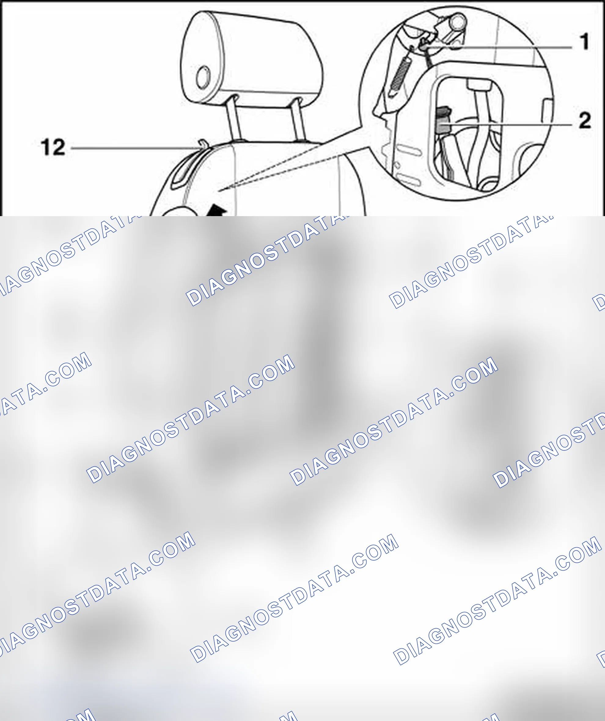 Scheme 207: Bowden cable for backrest lock, removing and installing
