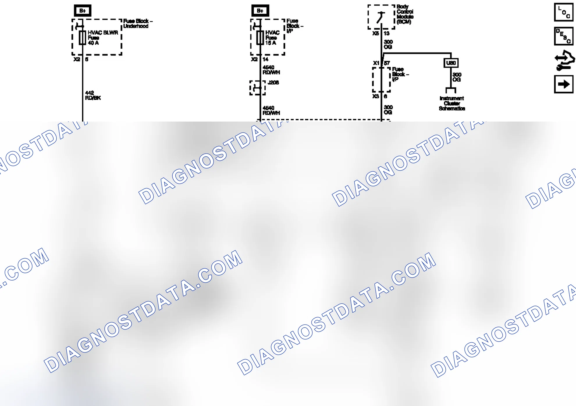 Scheme 58: Power, Ground, Blower Control, Serial Data, and Sunload Sensor
