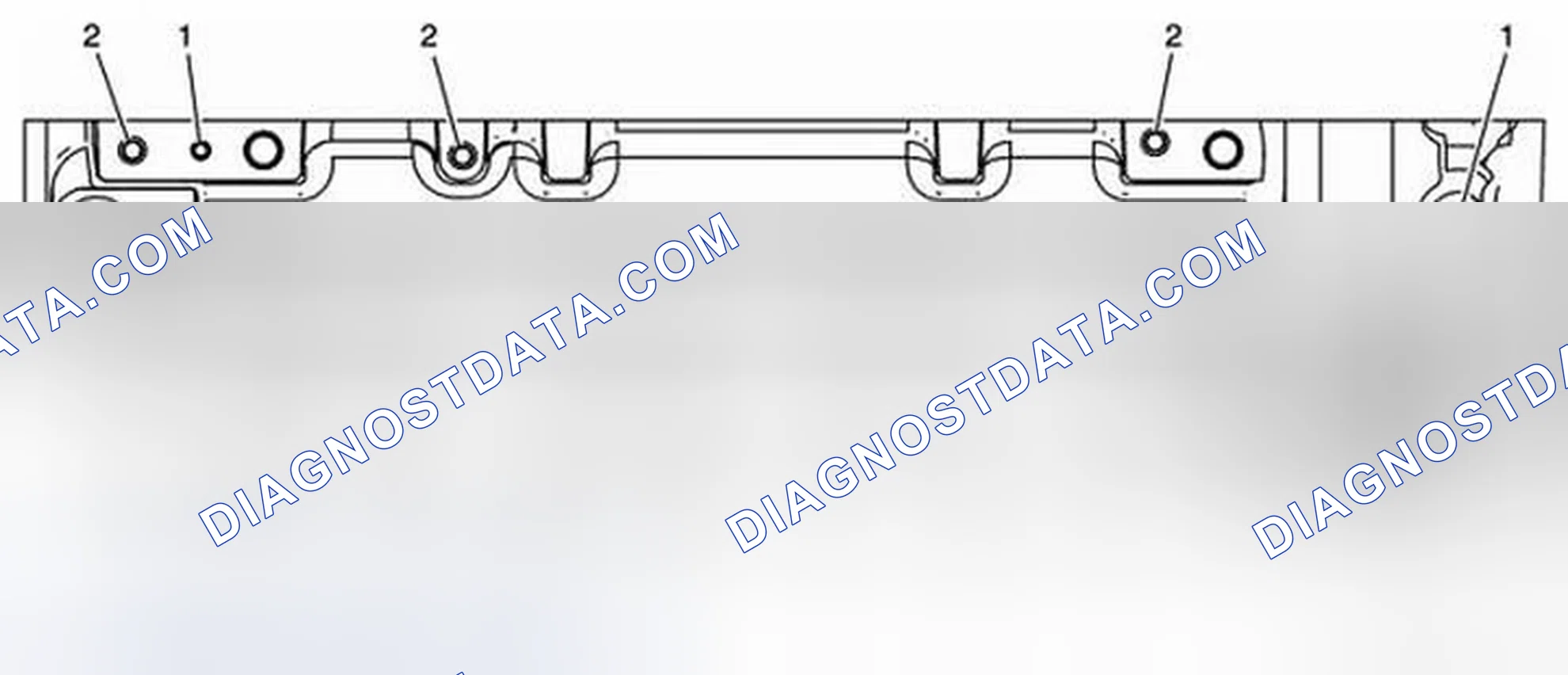 Scheme 349: Cylinder Head - Exhaust Manifold Deck View