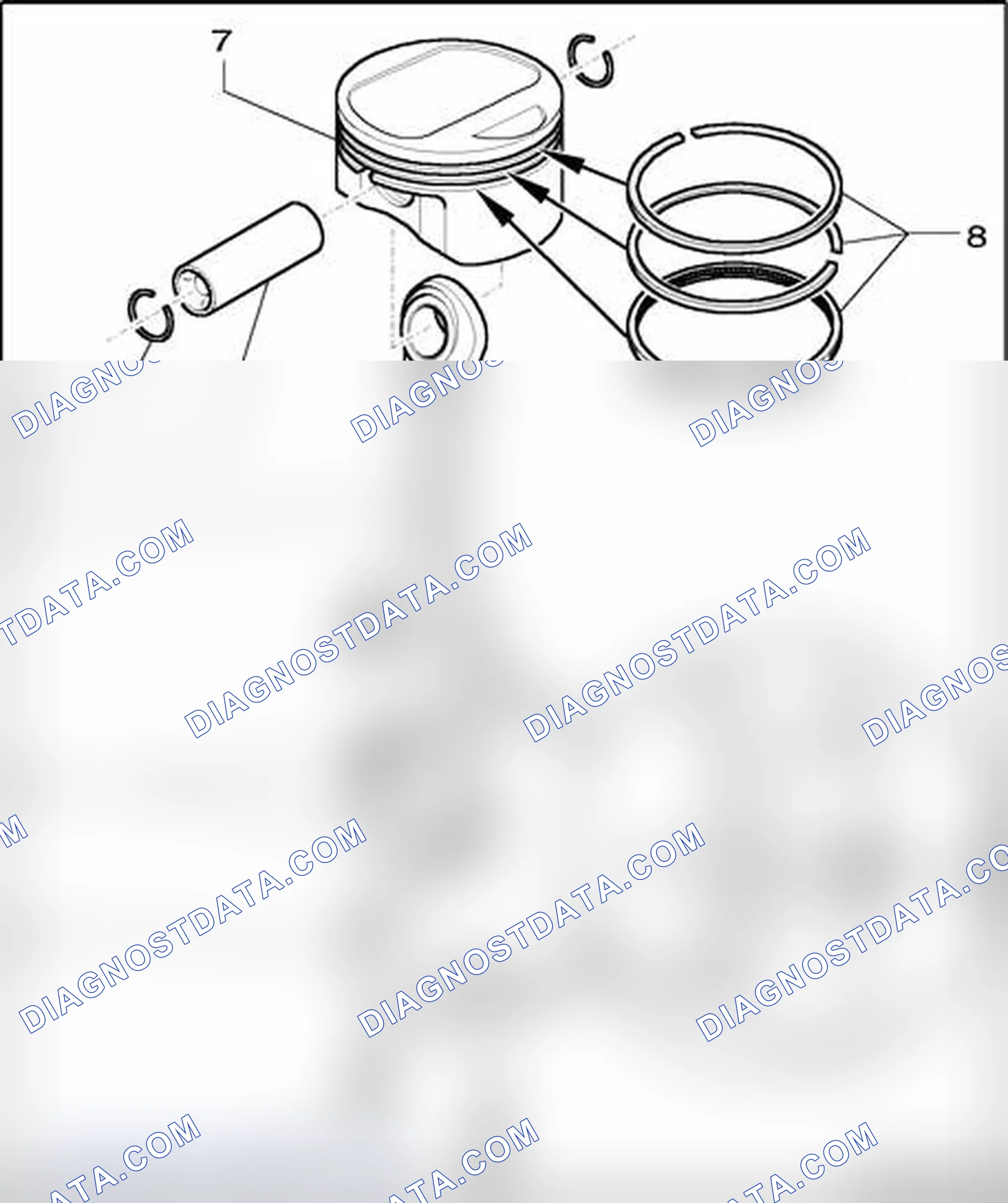 Scheme 366: Piston and connecting rod, component overview
