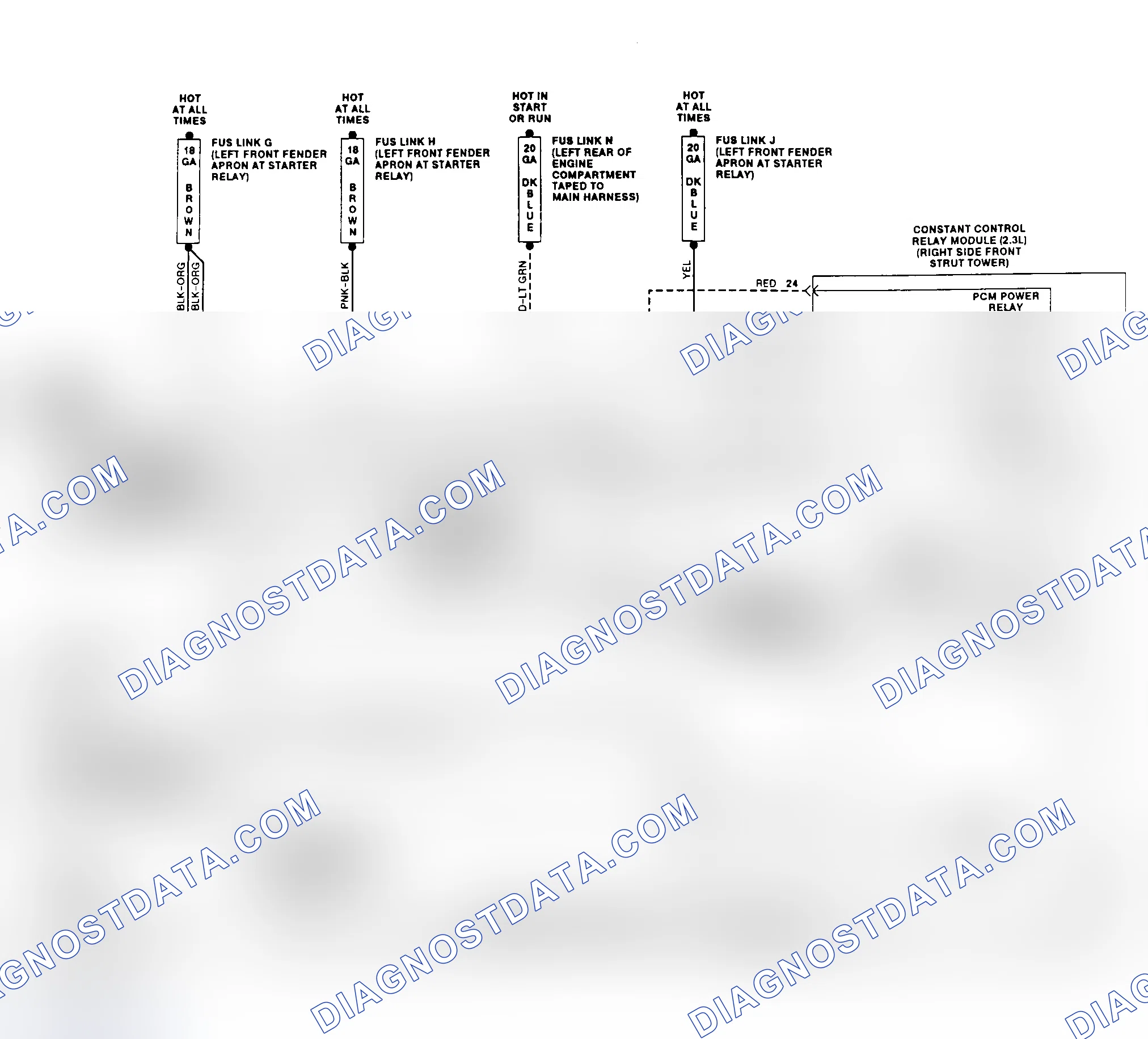 Scheme 6: Electric Cooling Fan Wiring Diagram (Mustang 2.3L)