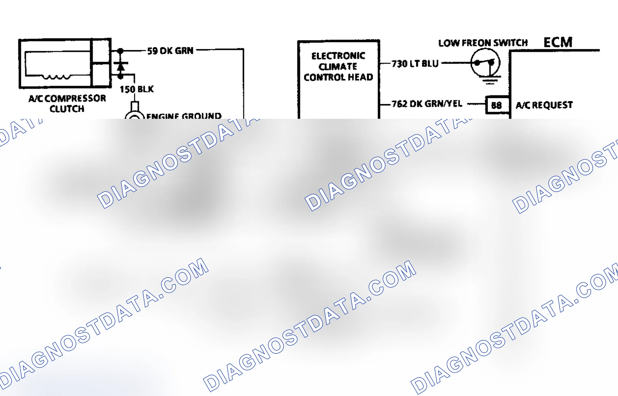 Scheme 168: Chart C-10 Schematic (5.7L VIN 7 - "D" Body) A/C Clutch Control Circuit Diagnosis