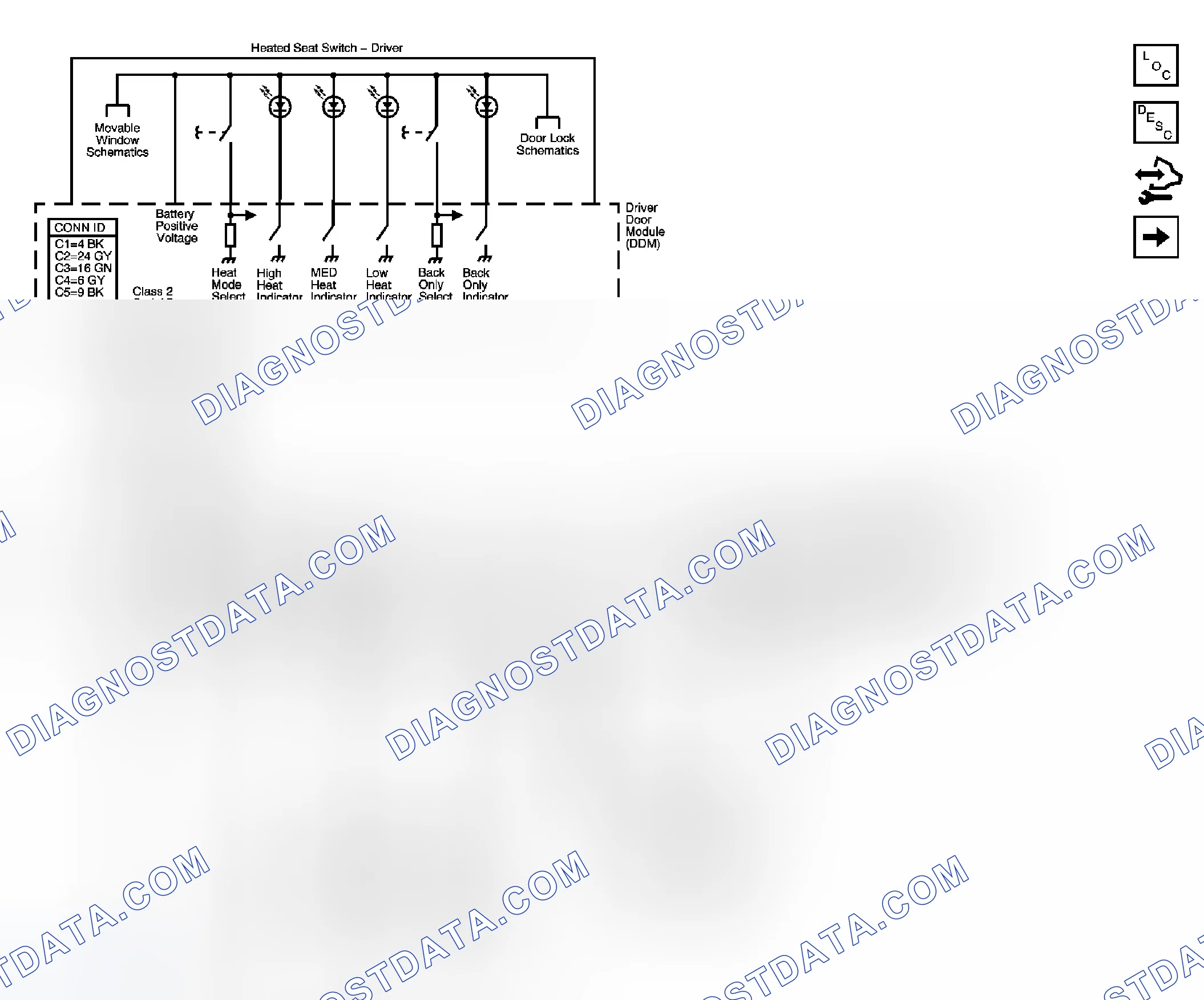Scheme 105: Heated/Cooled Seat Schematics