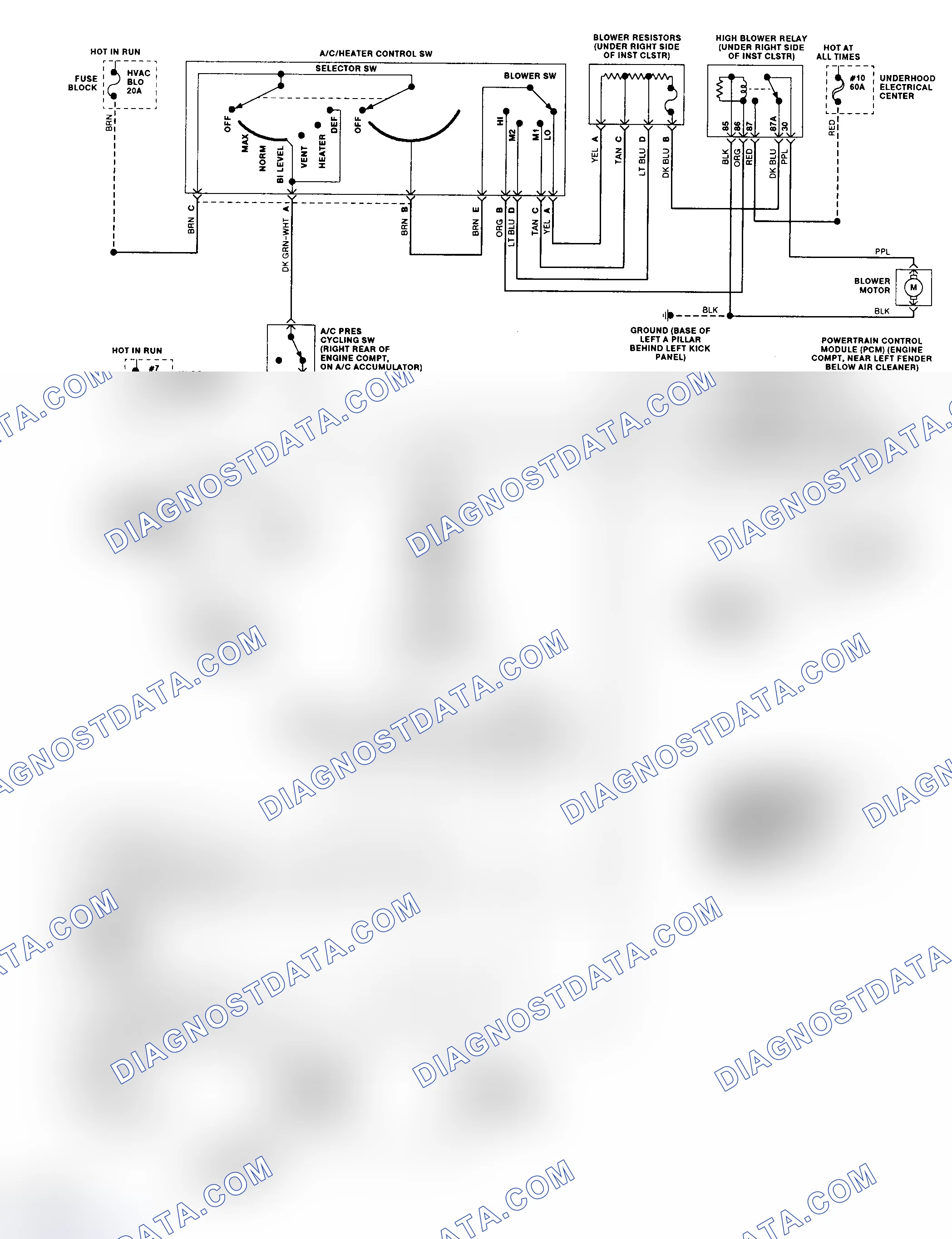 Scheme 436: Code 58 Schematic (4L80-E Gasoline) Transmission Fluid Temperature High