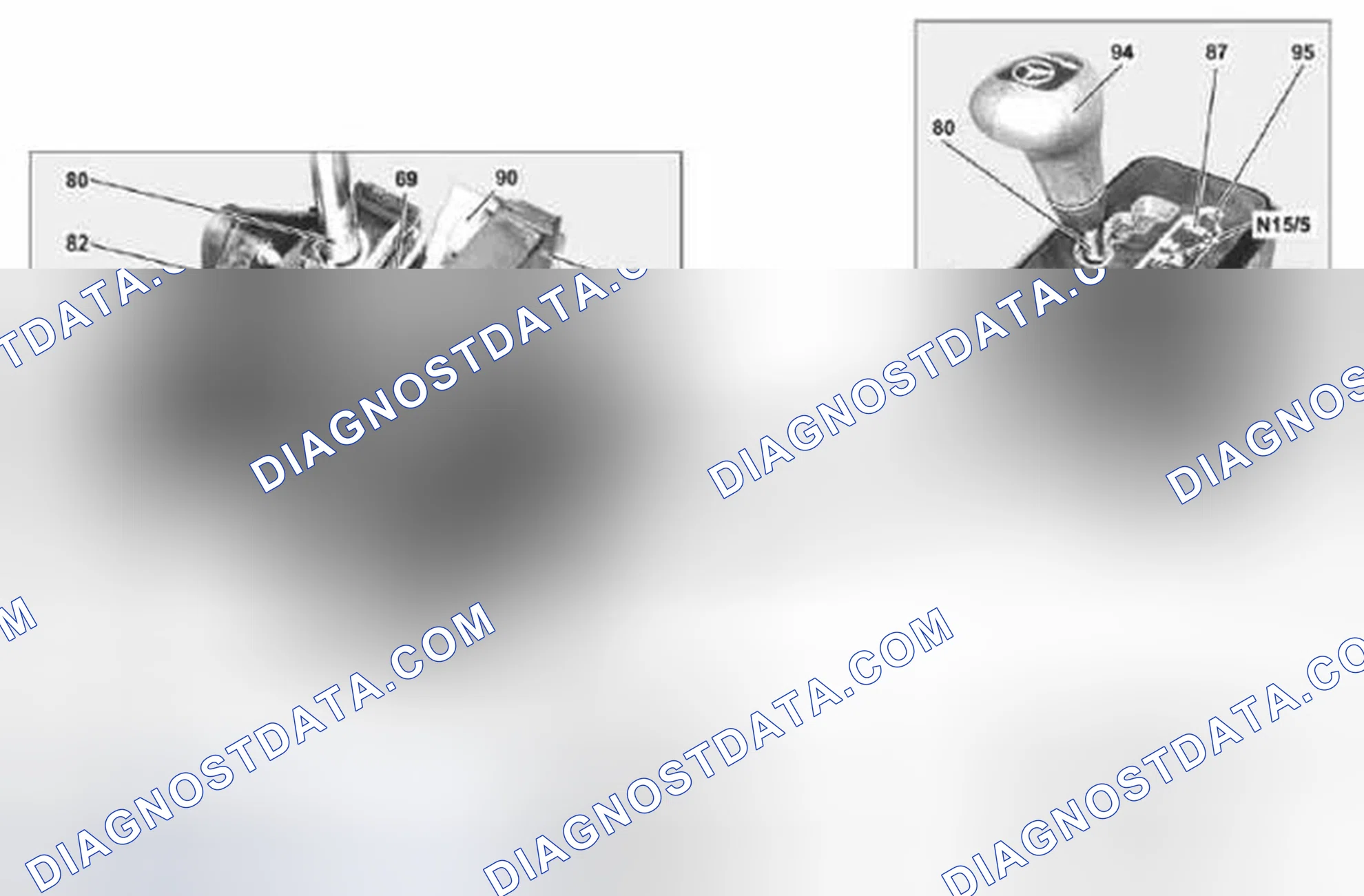 Scheme 193: Automatic transmission (AT), location of components, floor shift - GF27.10-P-0001-04GB