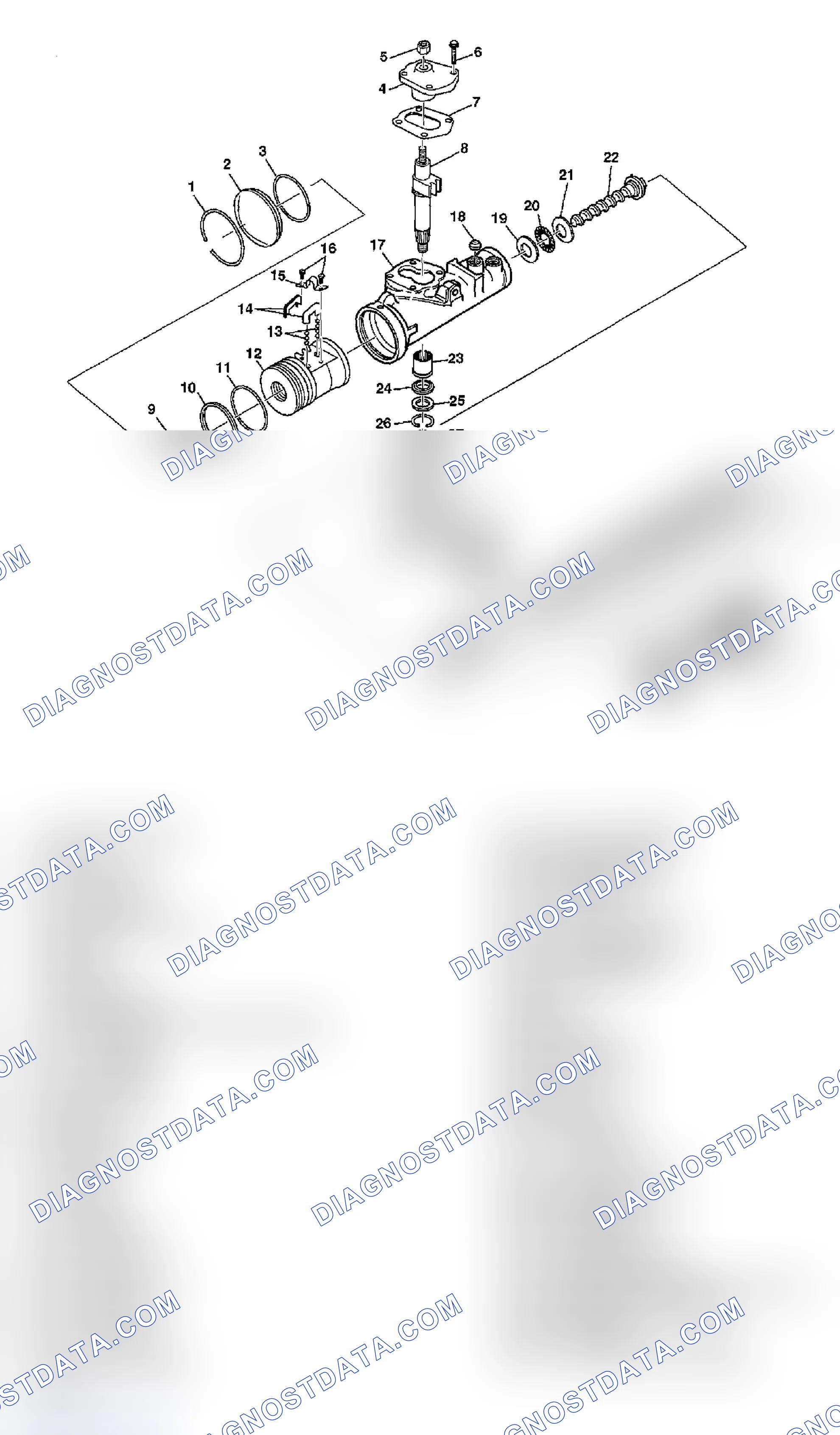 Scheme 2: Power Steering Gear Disassembled View (700 Gear)